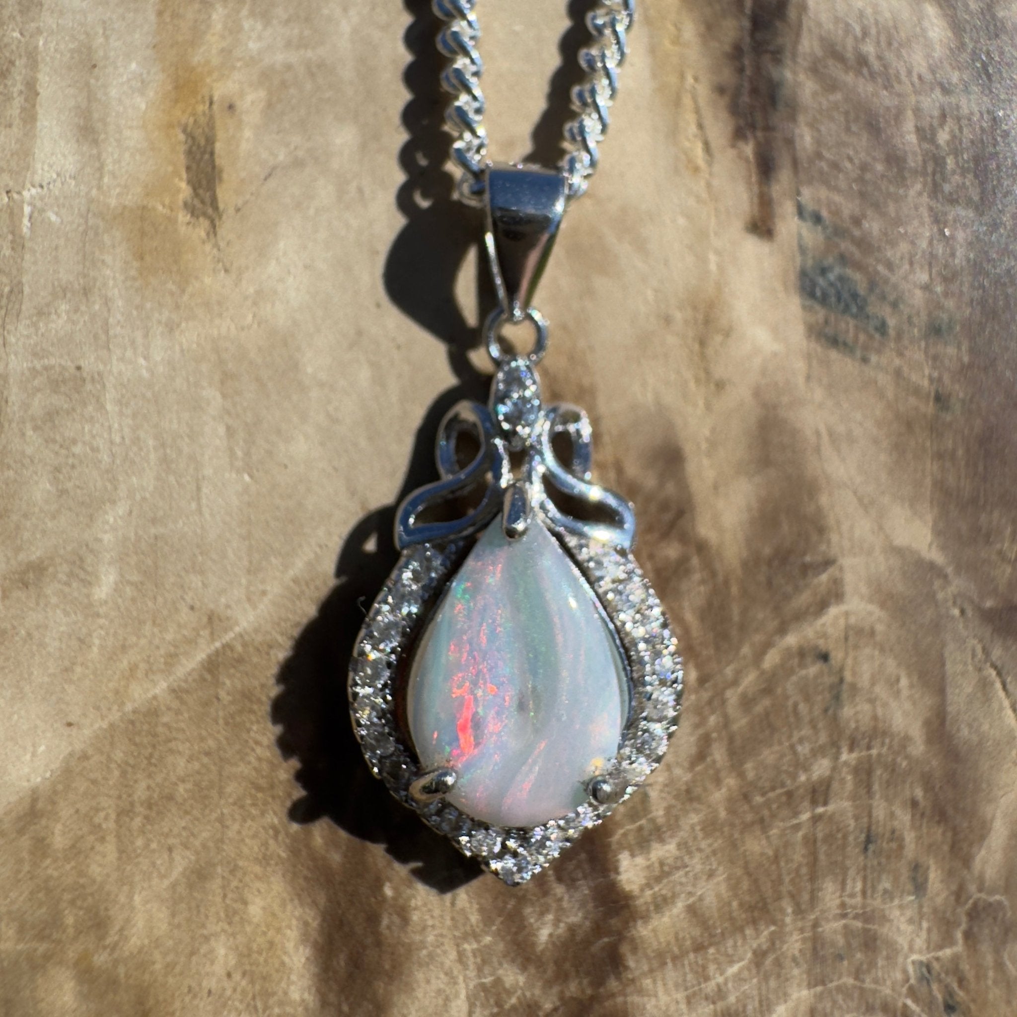 Arckaringa Echo ~ 0.8ct Coober Pedy Opal 925 Silver Pendant