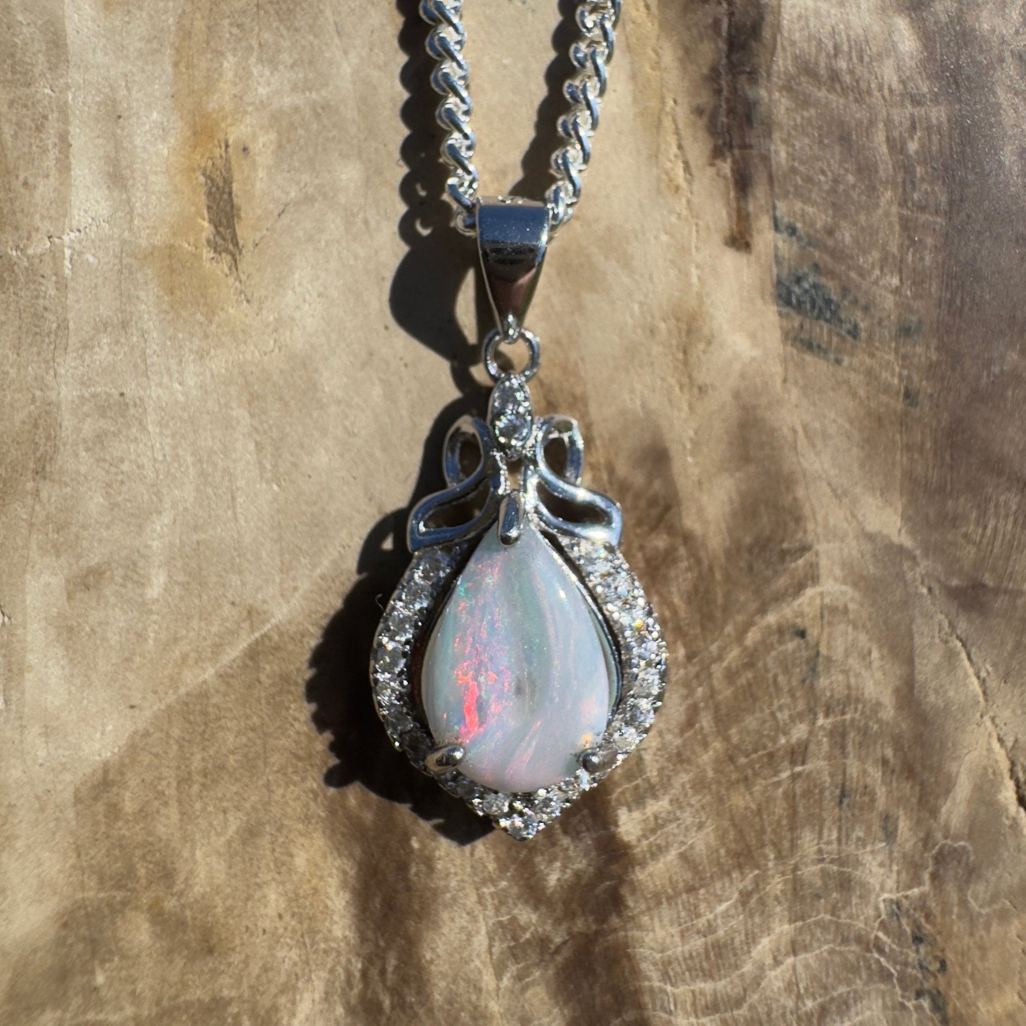 Arckaringa Echo ~ 0.8ct Coober Pedy Opal 925 Silver Pendant