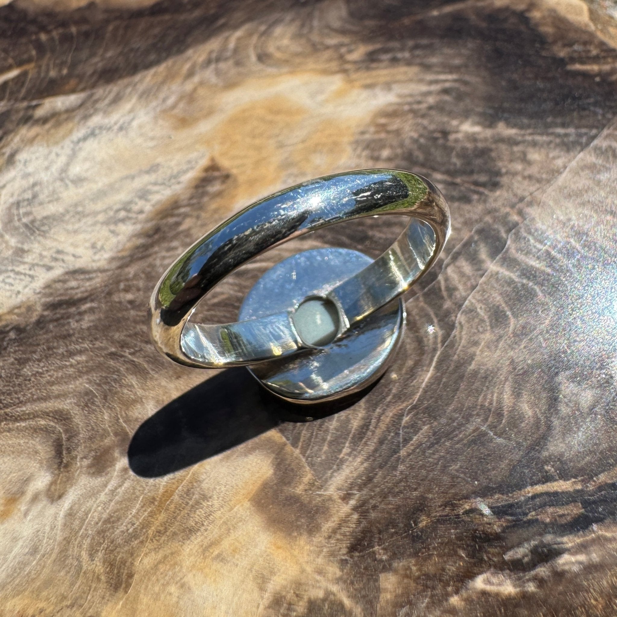 Azure Flame Glow – 2.5ct Solid Lightning Ridge Opal 925 Sterling Silver Ring