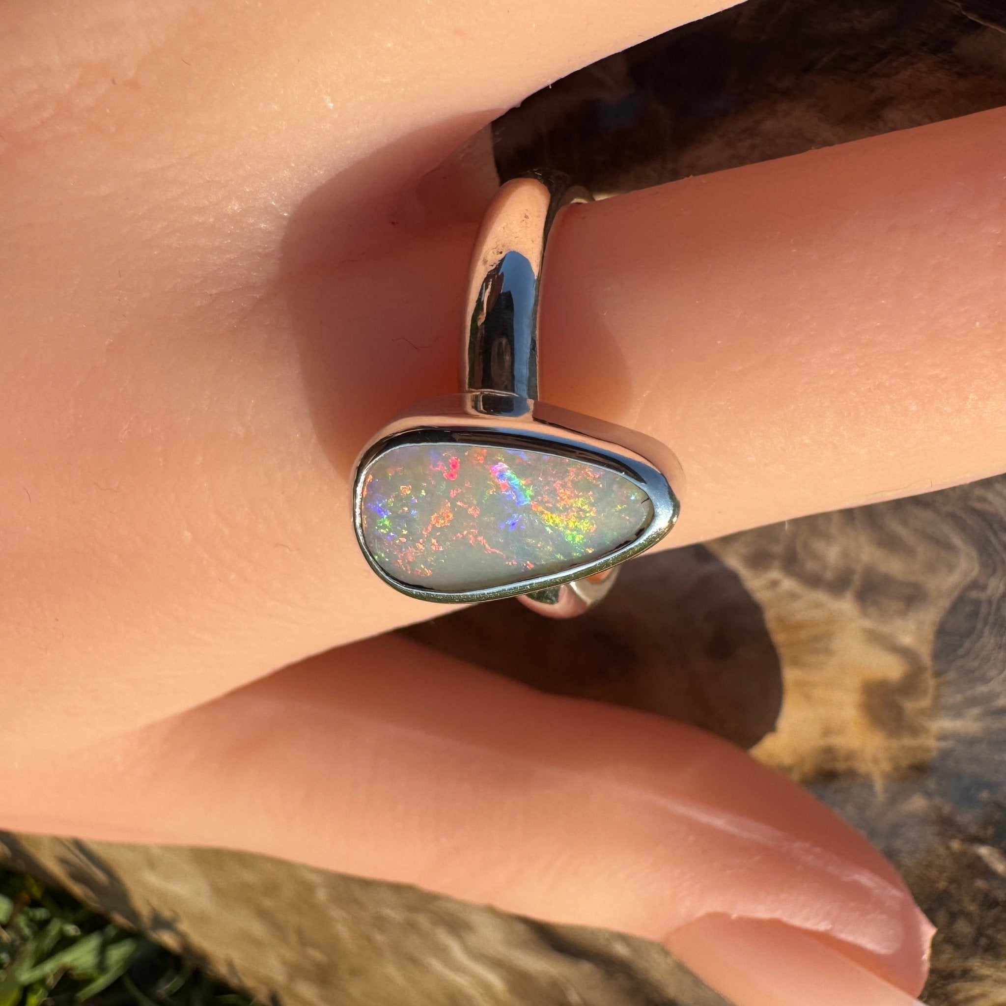 Barossa Flame ~ 2ct Lightning Ridge Solid Opal 925 Silver Ring