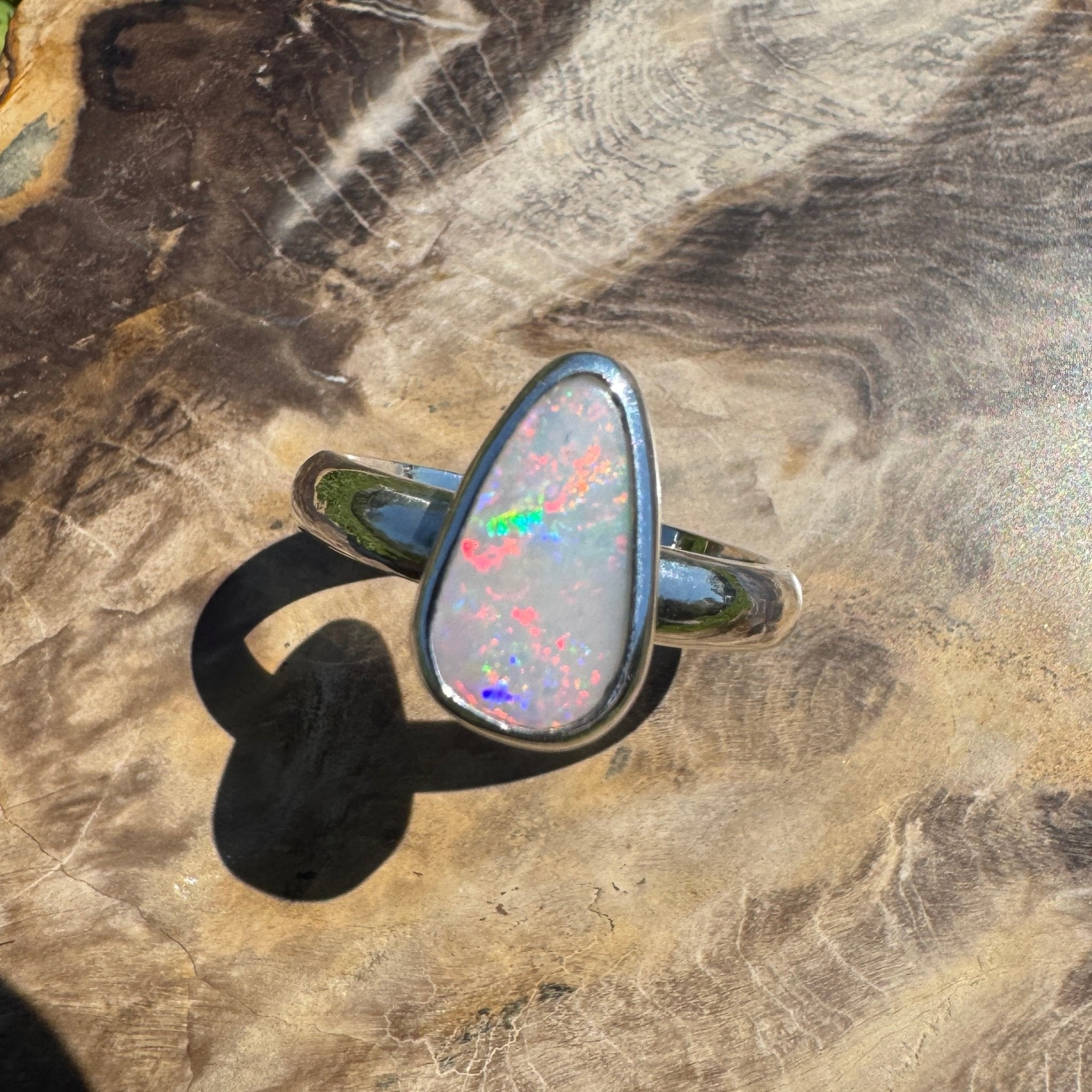 Barossa Flame ~ 2ct Lightning Ridge Solid Opal 925 Silver Ring