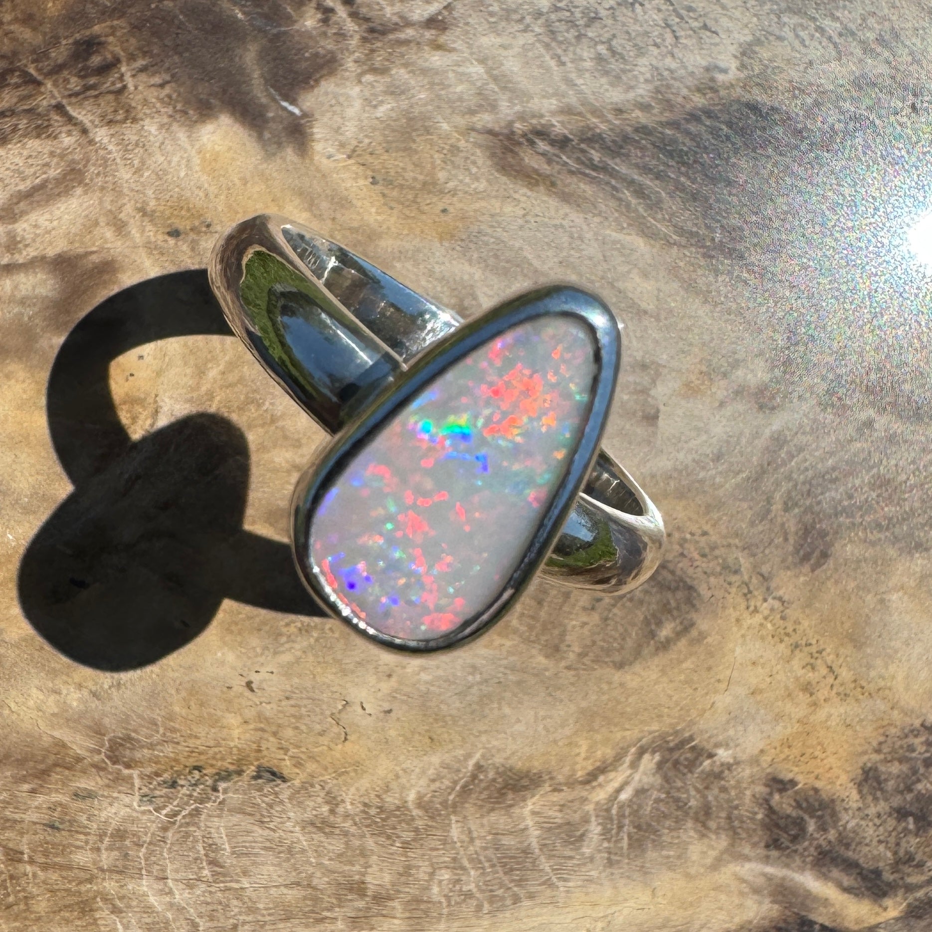 Barossa Flame ~ 2ct Lightning Ridge Solid Opal 925 Silver Ring