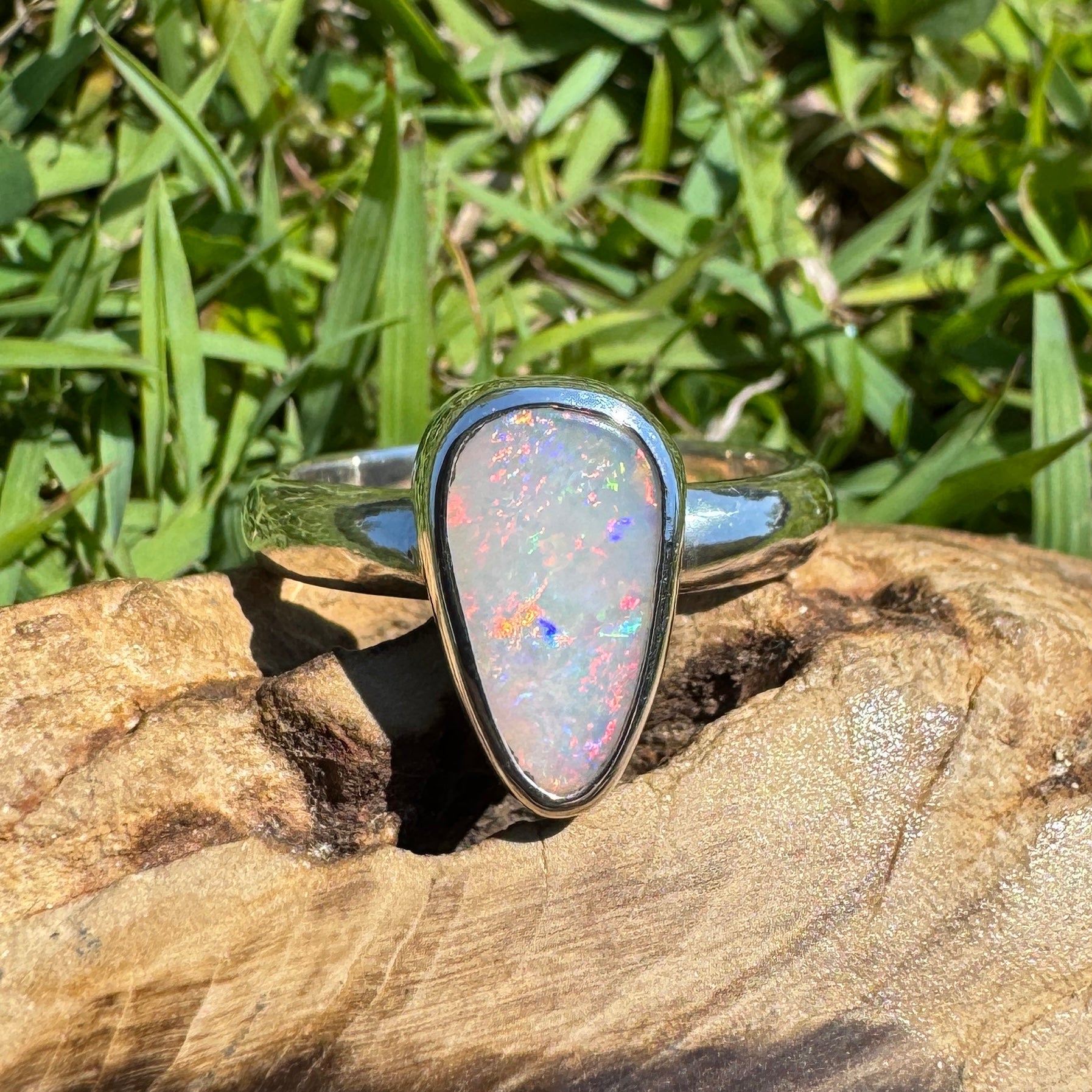 Barossa Flame ~ 2ct Lightning Ridge Solid Opal 925 Silver Ring