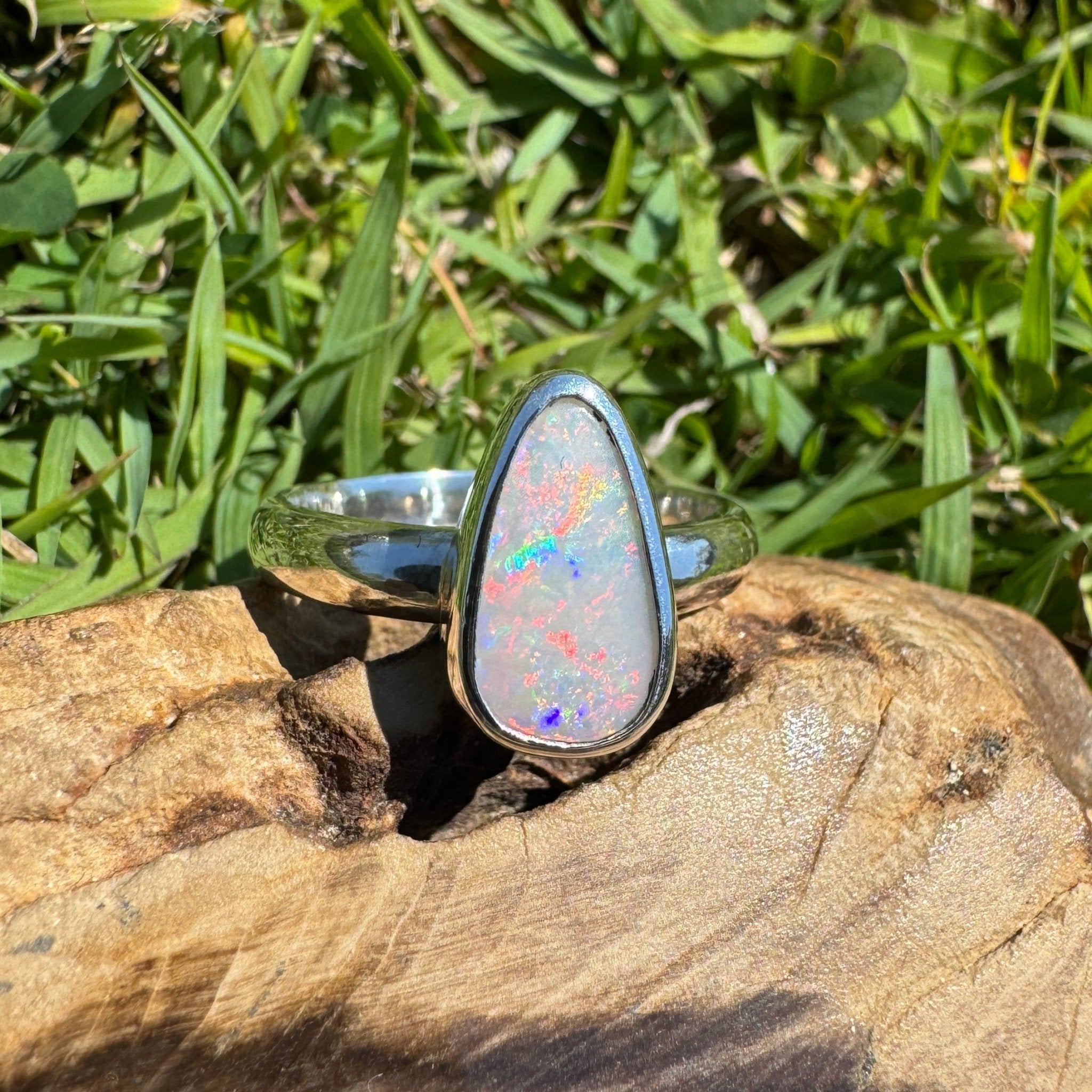 Barossa Flame ~ 2ct Lightning Ridge Solid Opal 925 Silver Ring