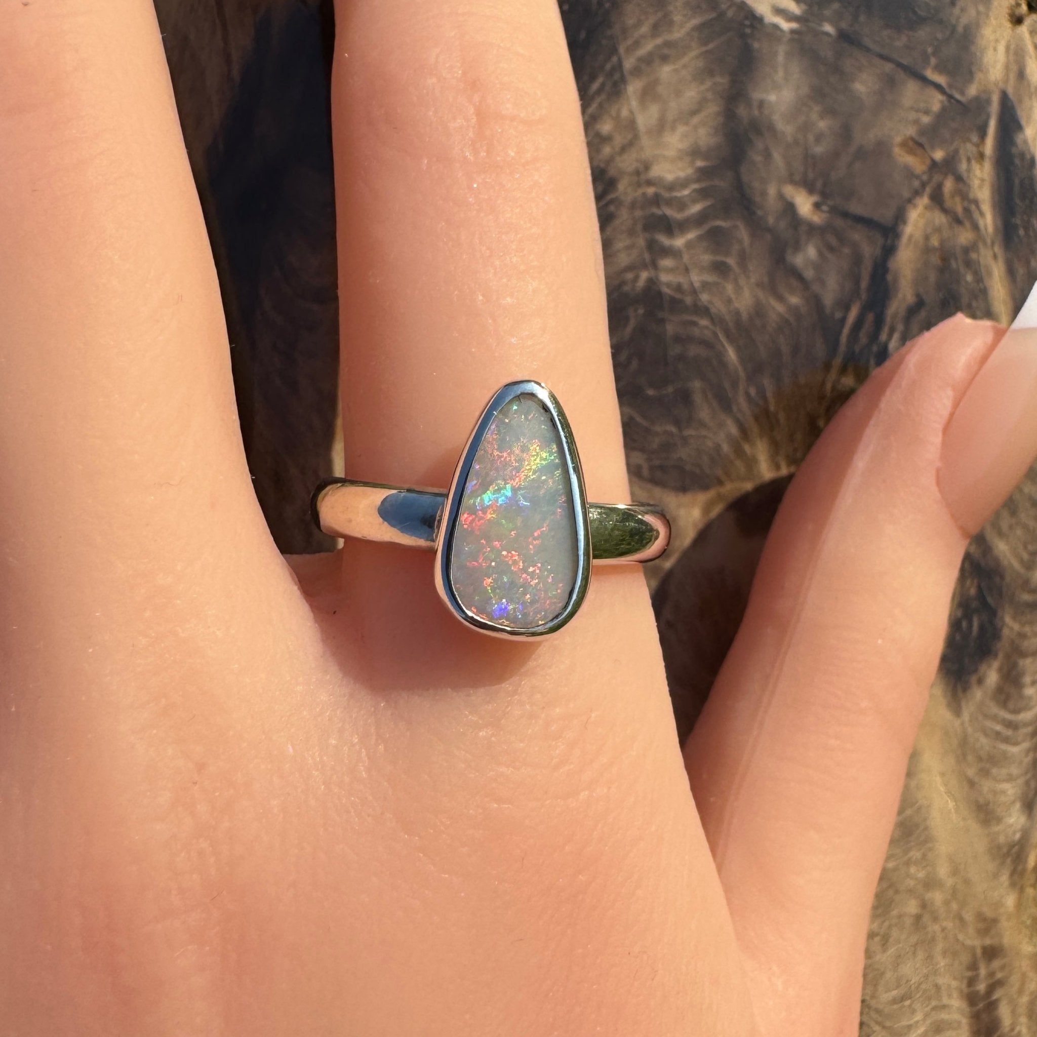 Barossa Flame ~ 2ct Lightning Ridge Solid Opal 925 Silver Ring