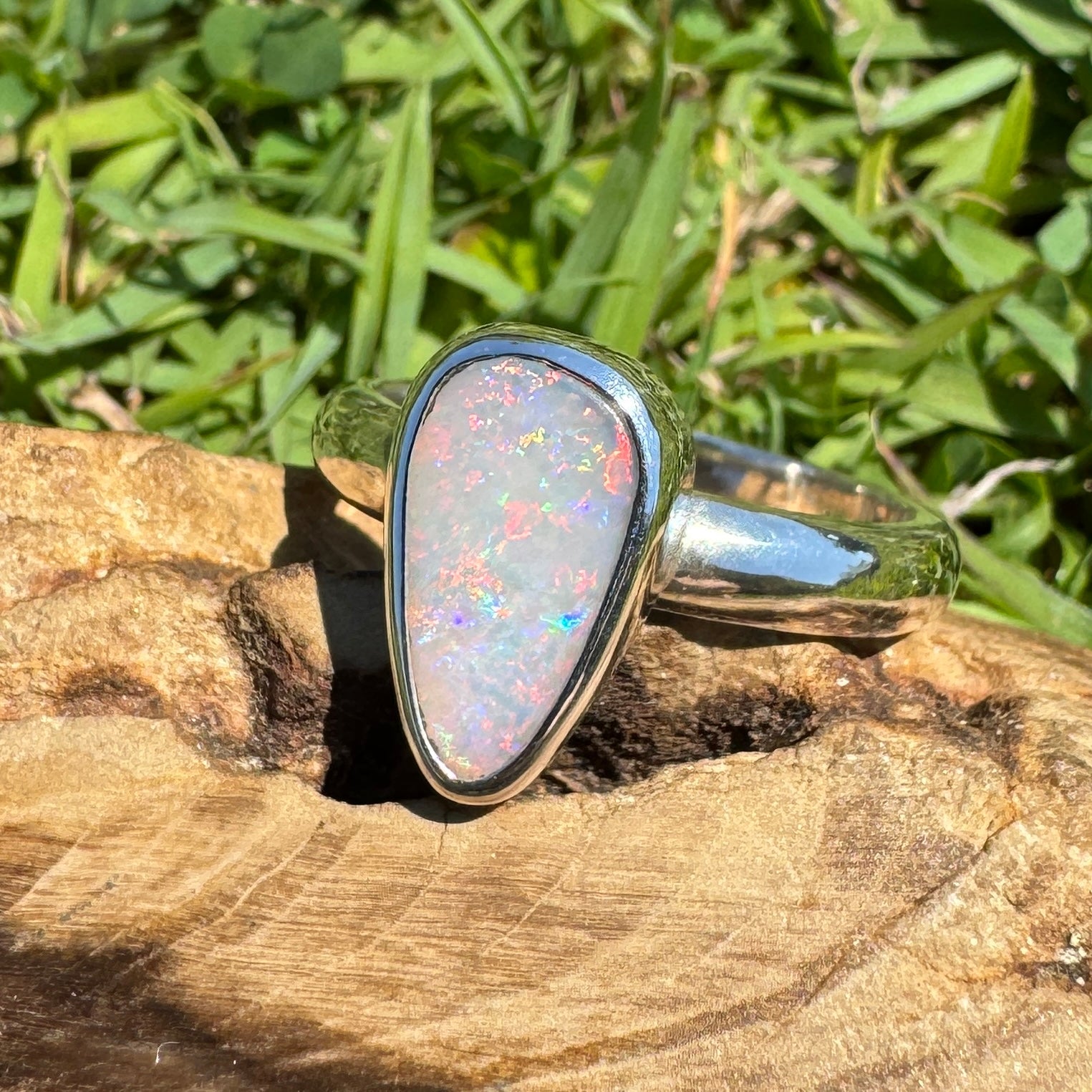 Barossa Flame ~ 2ct Lightning Ridge Solid Opal 925 Silver Ring
