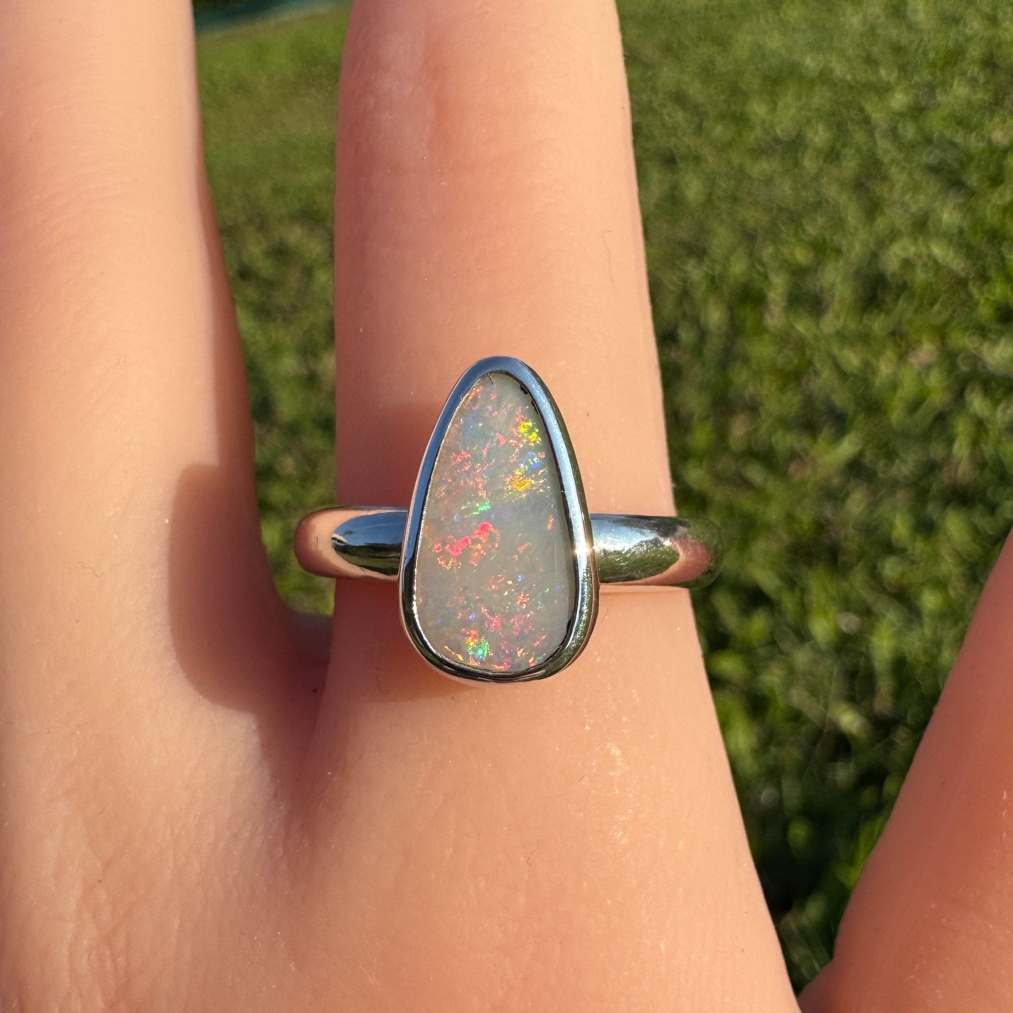 Barossa Flame ~ 2ct Lightning Ridge Solid Opal 925 Silver Ring
