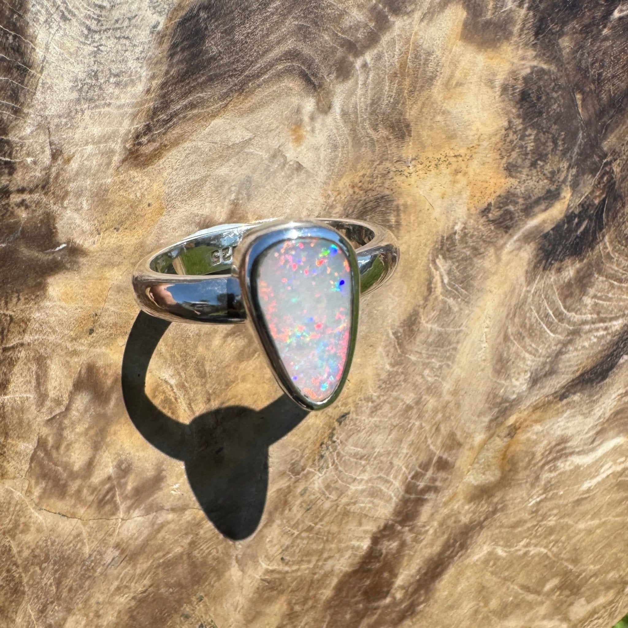 Barossa Flame ~ 2ct Lightning Ridge Solid Opal 925 Silver Ring