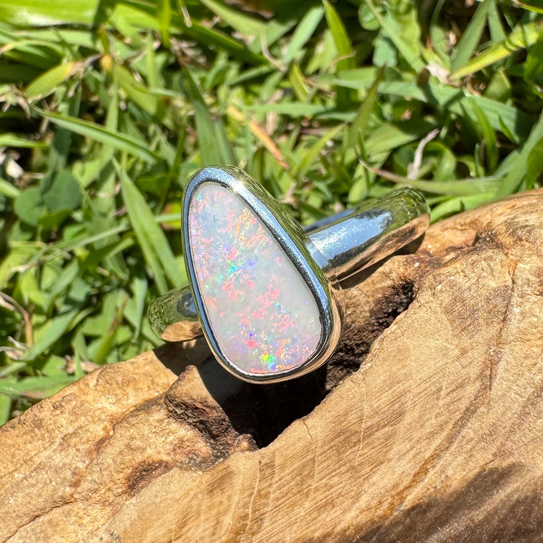 Barossa Flame ~ 2ct Lightning Ridge Solid Opal 925 Silver Ring