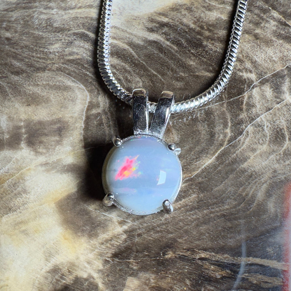 Barossa Mist ~ 1ct Lightning Ridge Opal 925 Silver Pendant