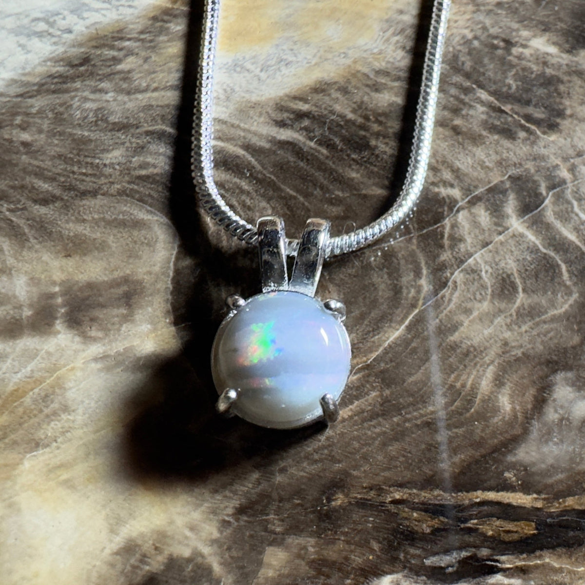 Barossa Mist ~ 1ct Lightning Ridge Opal 925 Silver Pendant