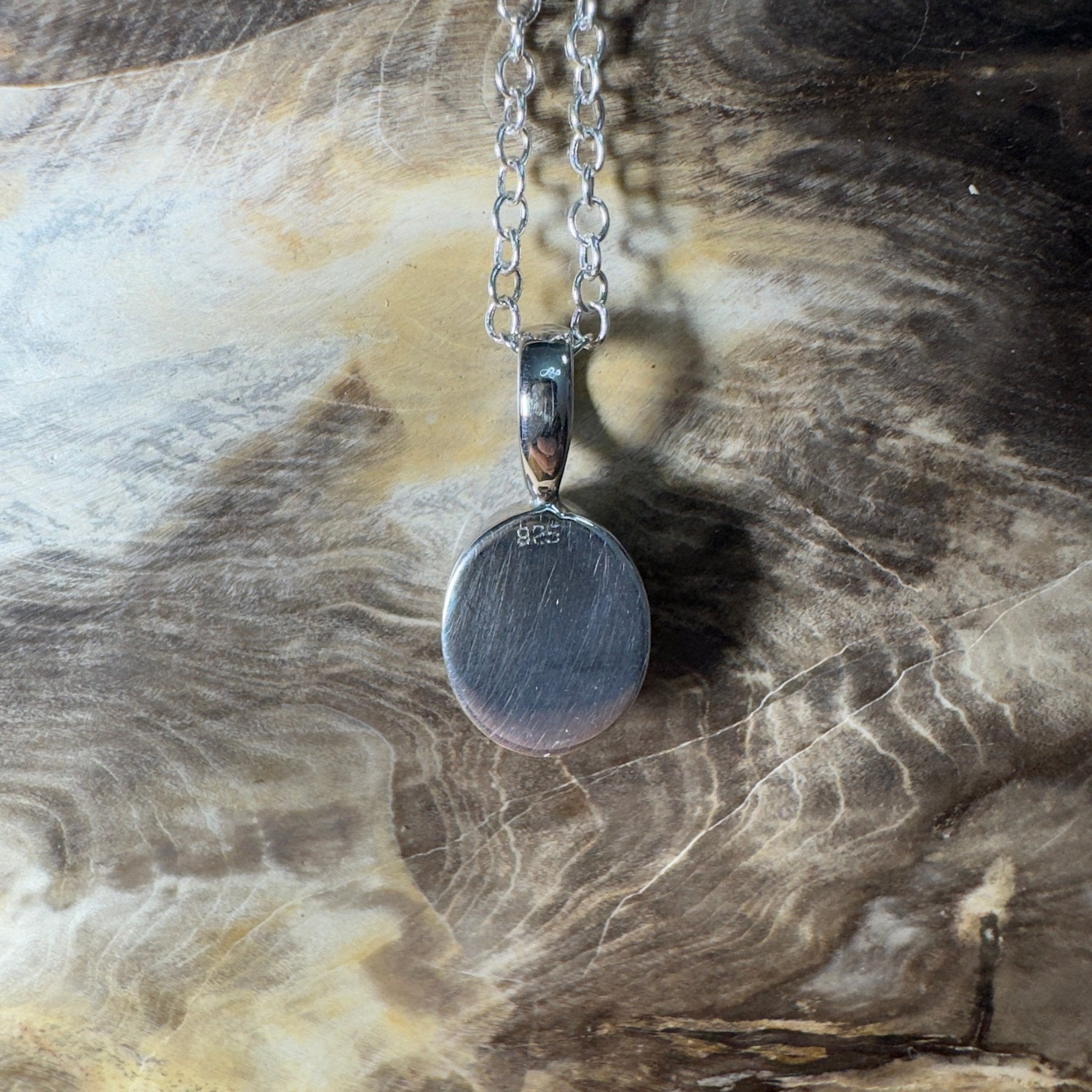 Bells Beach Blue ~ 1.6ct Lightning Ridge Semi Black Opal 925 Silver Pendant