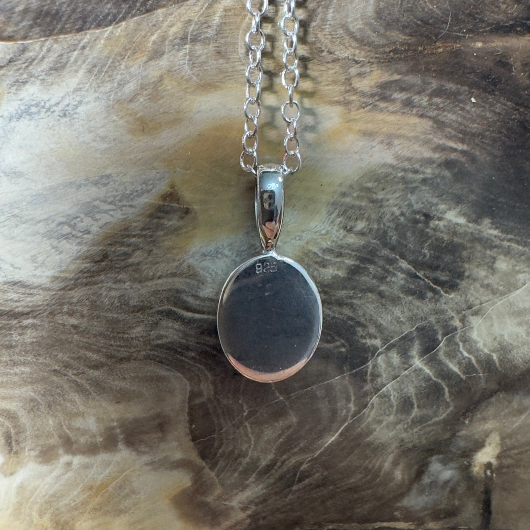 Bells Beach Blue ~ 1.6ct Lightning Ridge Semi Black Opal 925 Silver Pendant