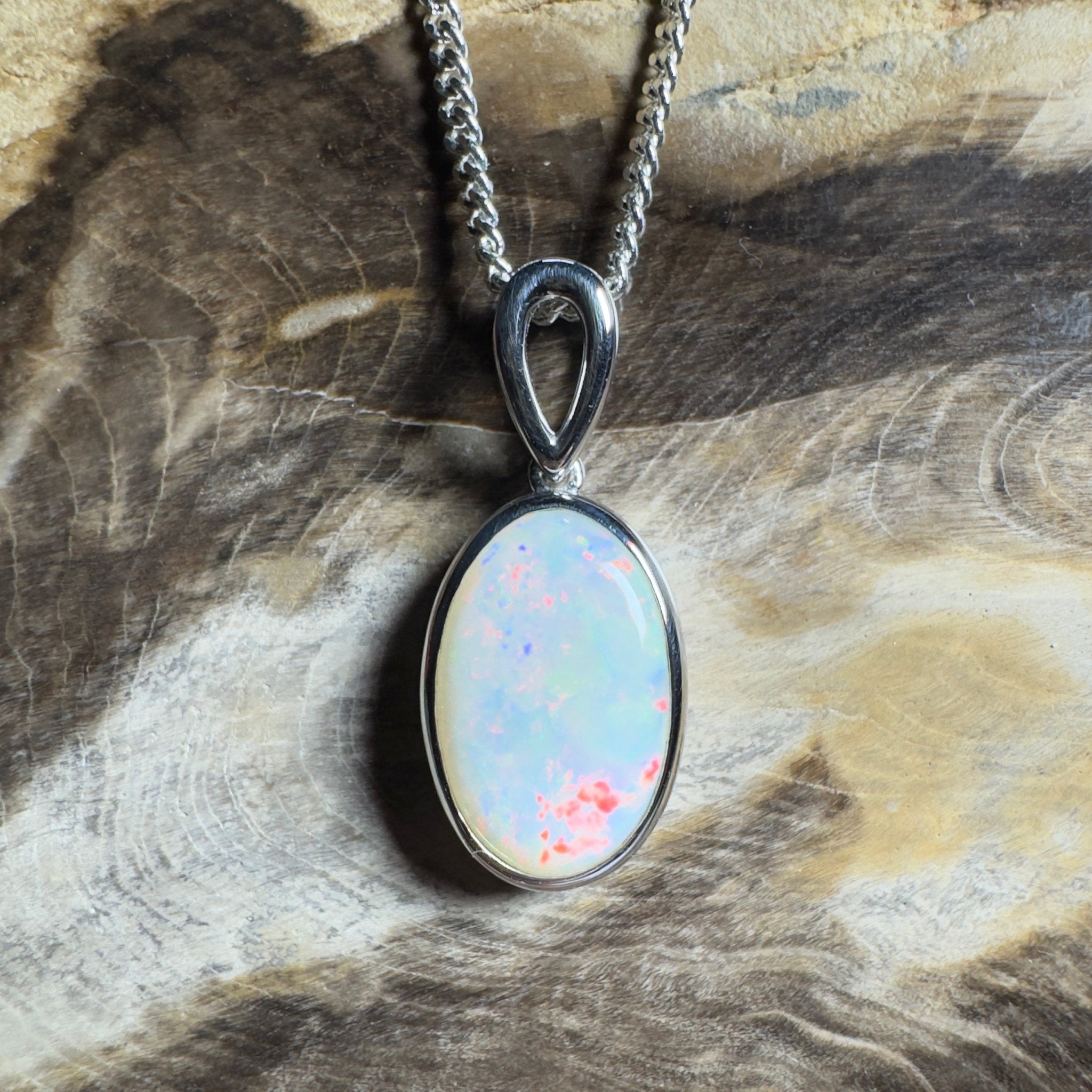 Binalong Light ~3.75ct Coober Pedy Opal 925 Silver Pendant