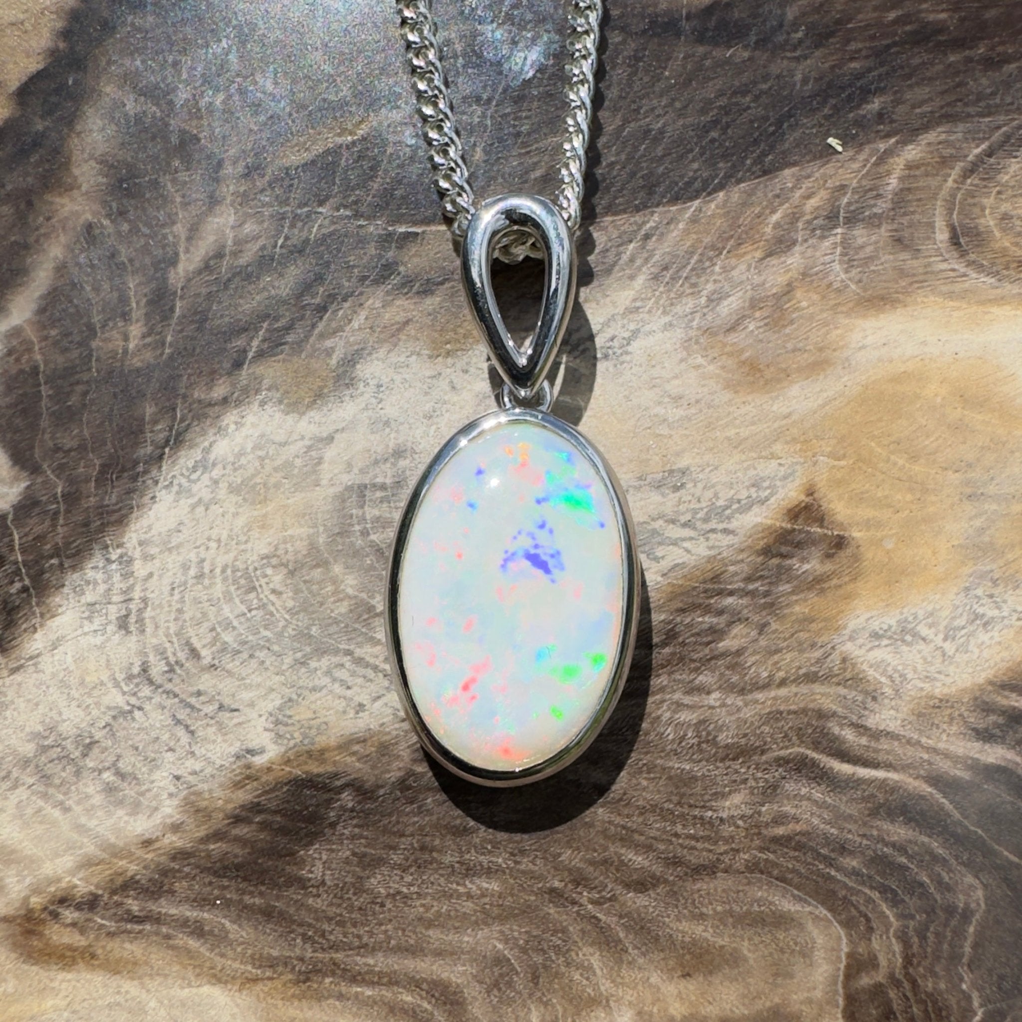 Binalong Light ~3.75ct Coober Pedy Opal 925 Silver Pendant