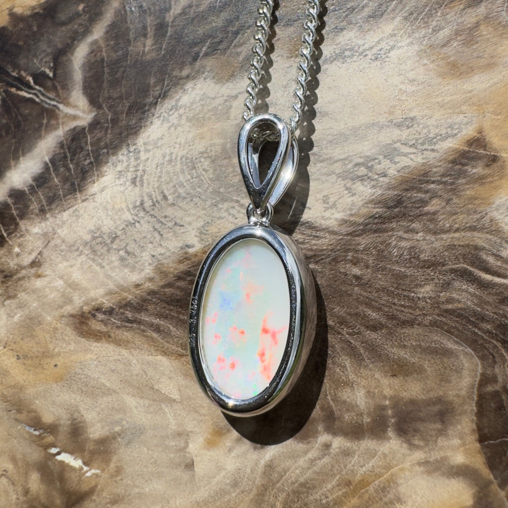 Binalong Light ~3.75ct Coober Pedy Opal 925 Silver Pendant