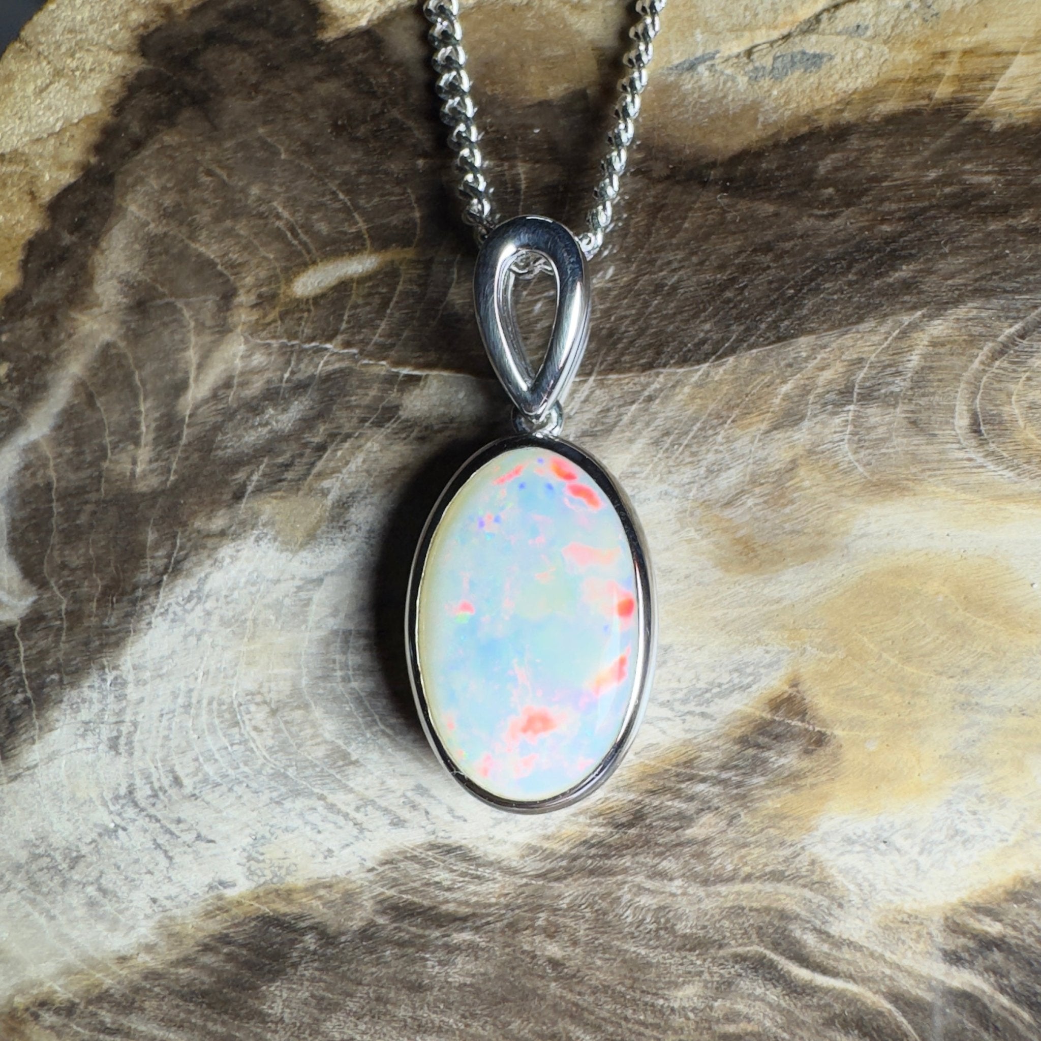 Binalong Light ~3.75ct Coober Pedy Opal 925 Silver Pendant