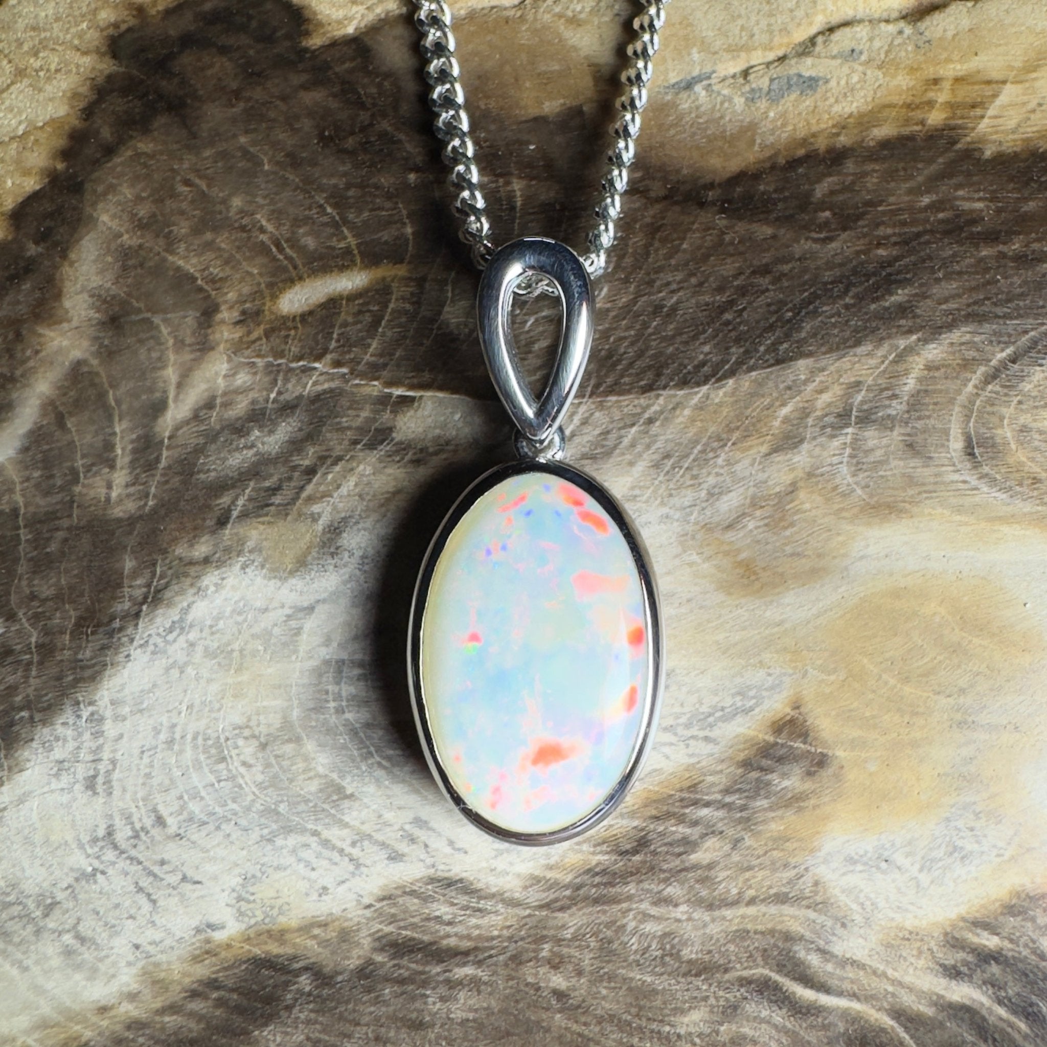 Binalong Light ~3.75ct Coober Pedy Opal 925 Silver Pendant