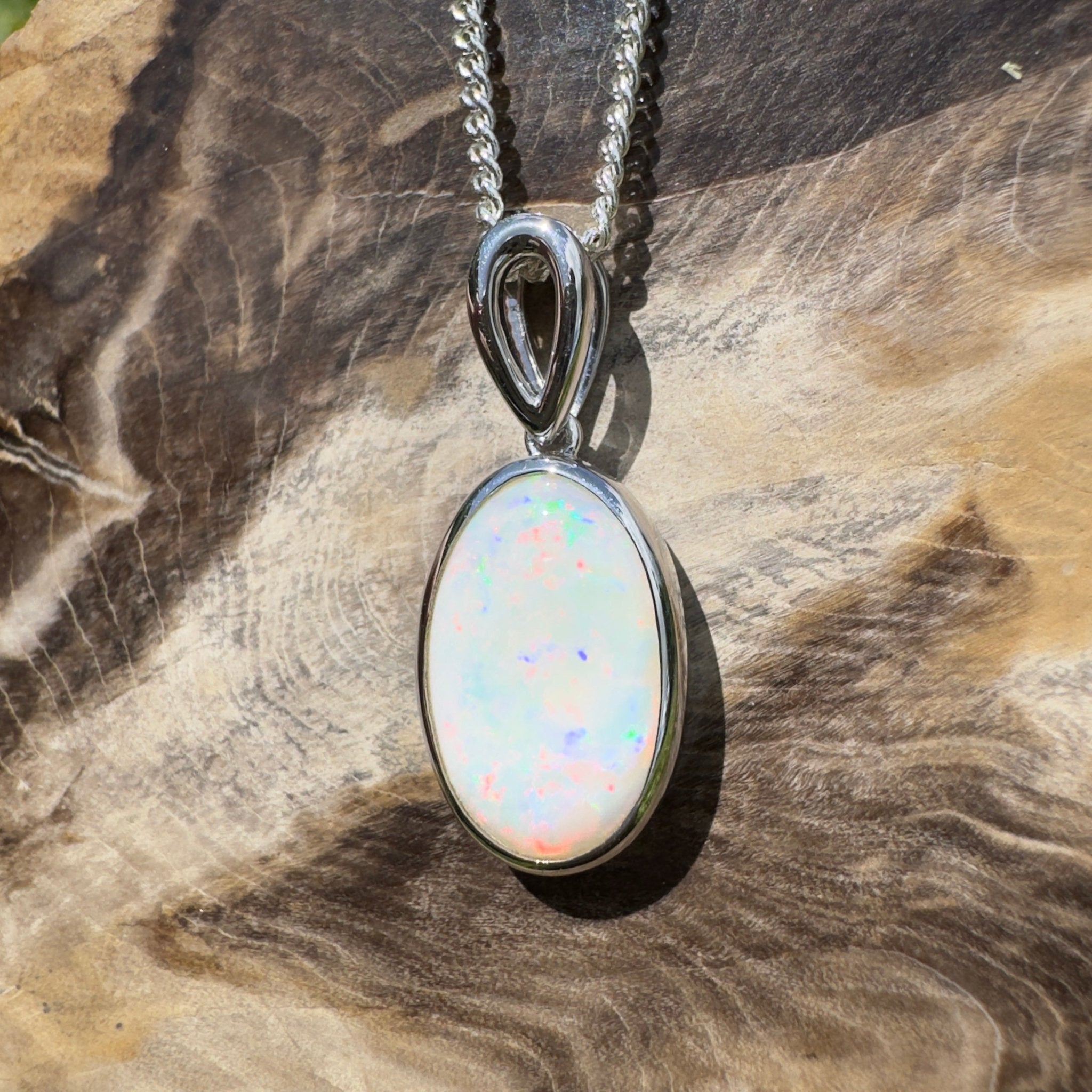 Binalong Light ~3.75ct Coober Pedy Opal 925 Silver Pendant