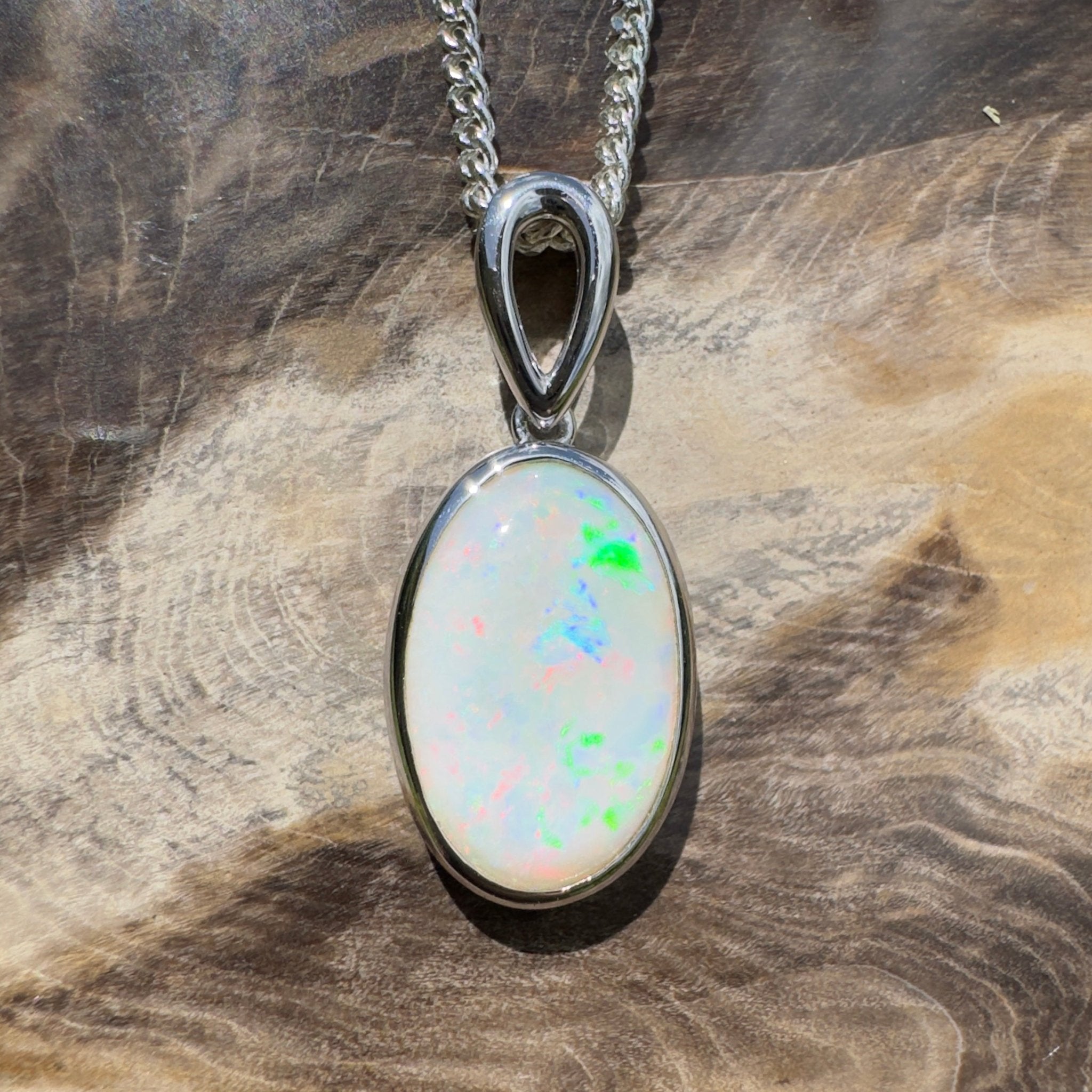 Binalong Light ~3.75ct Coober Pedy Opal 925 Silver Pendant
