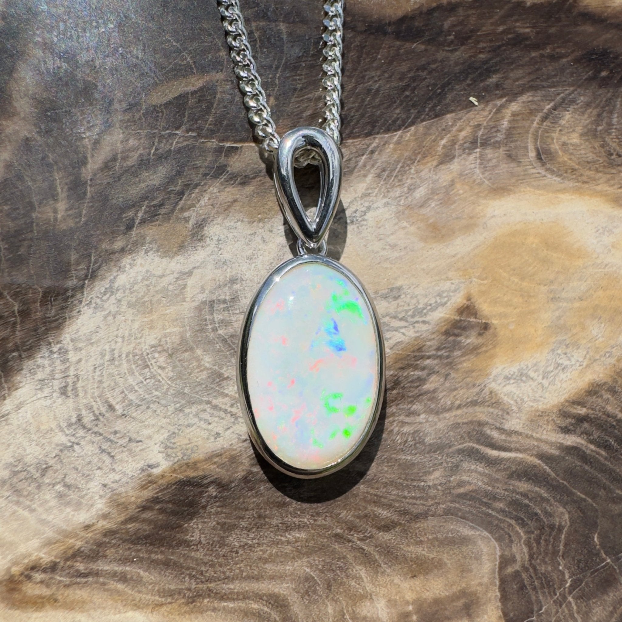 Binalong Light ~3.75ct Coober Pedy Opal 925 Silver Pendant