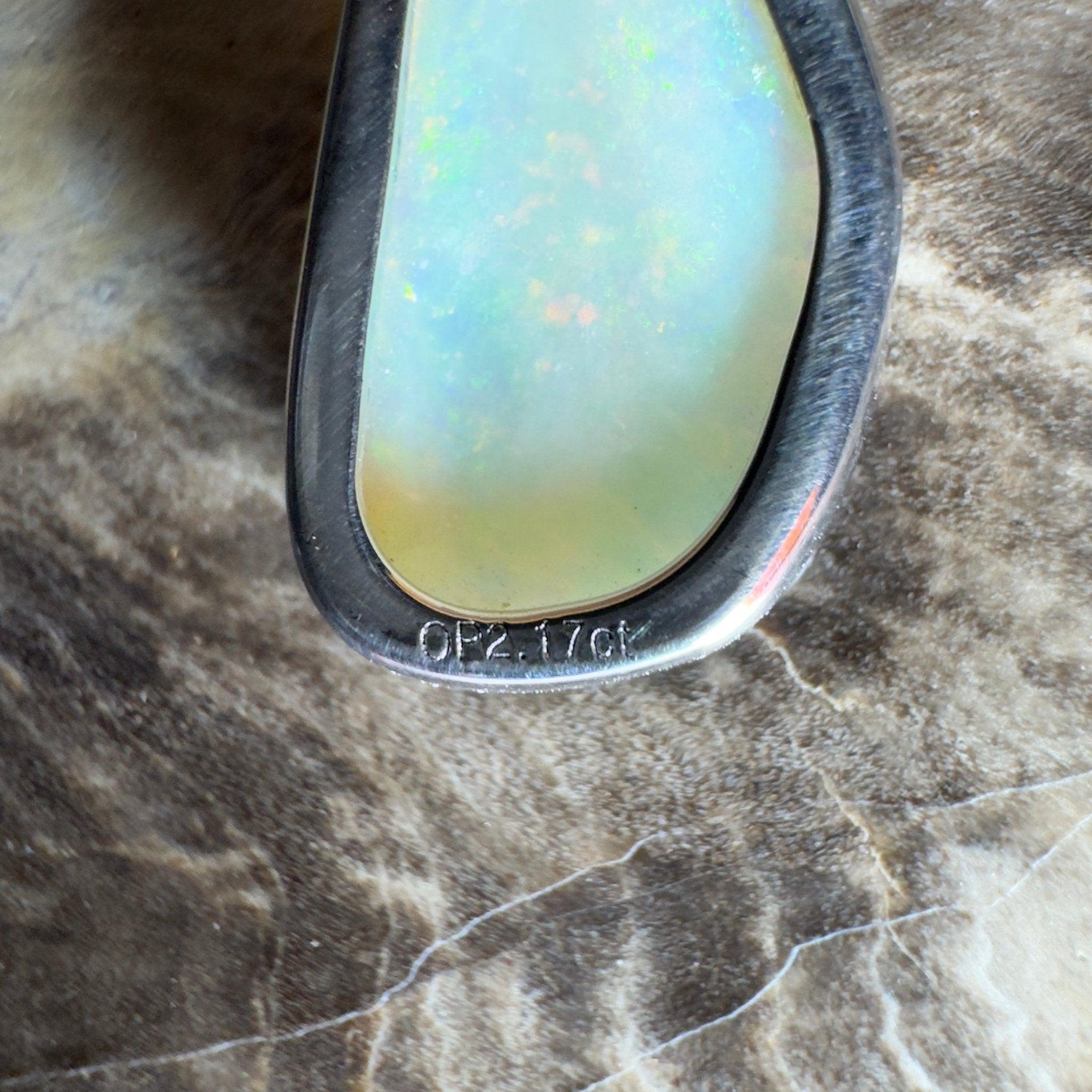 Bondi Beach Brightness ~ 2.1ct Coober Pedy Opal 925 Silver Pendant