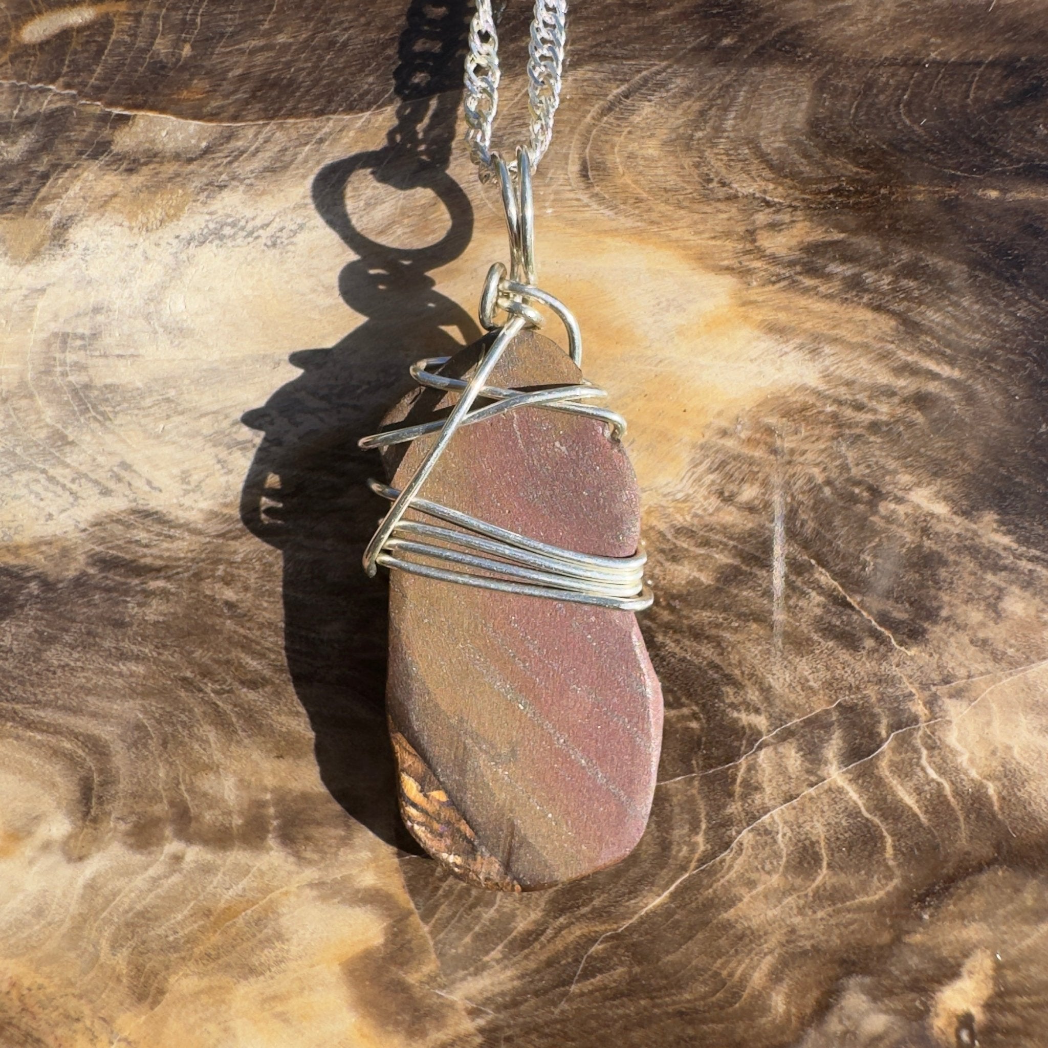 Bondi Indigo Ripple ~ Queensland Boulder Opal 925 Sterling Silver Pendant Necklace