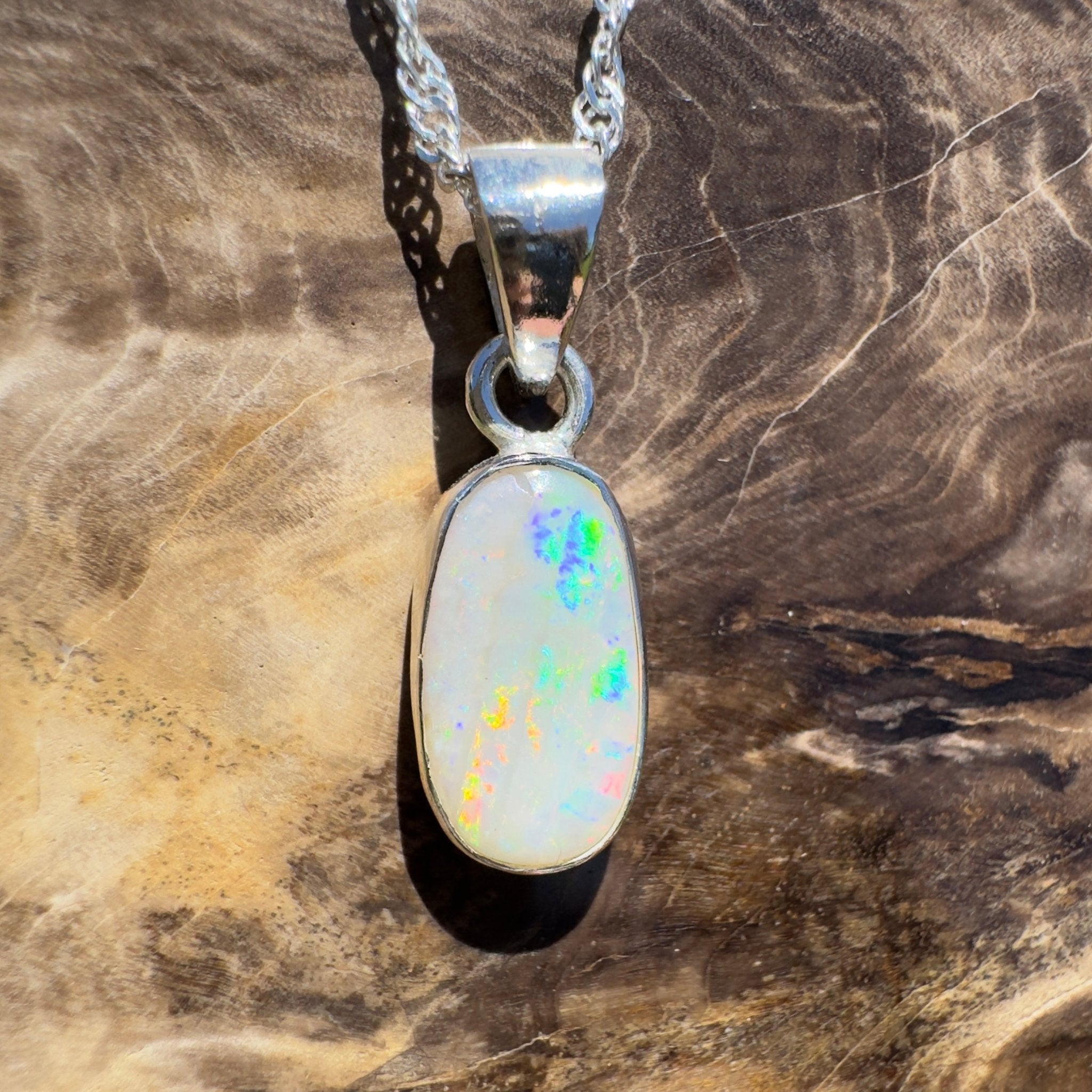 Boodjamulla Mist – 2.6ct Lightning Ridge Opal Pendant