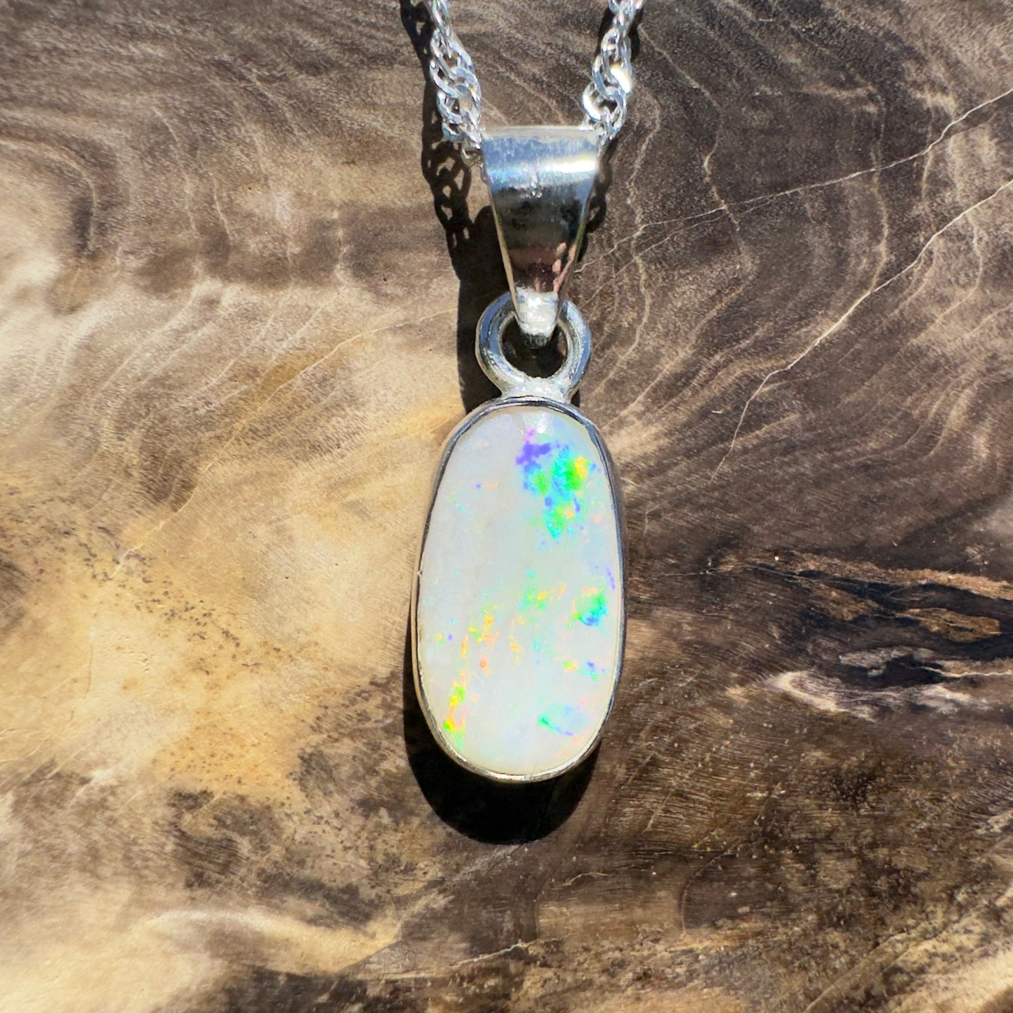Boodjamulla Mist – 2.6ct Lightning Ridge Opal Pendant