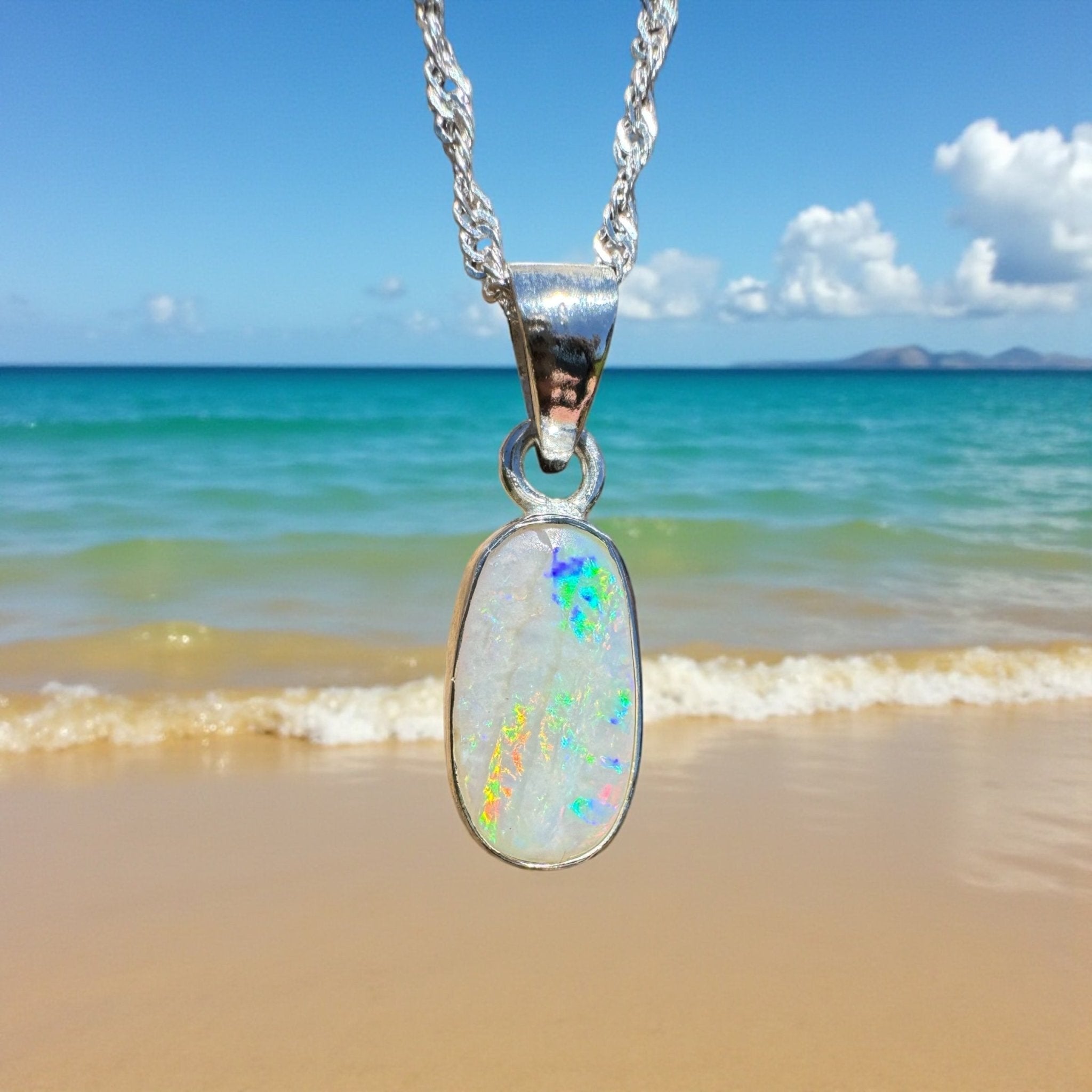 Boodjamulla Mist – 2.6ct Lightning Ridge Opal Pendant