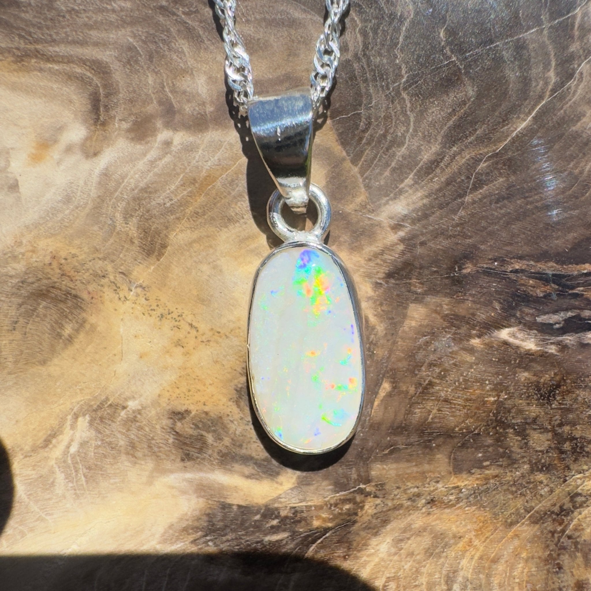 Boodjamulla Mist – 2.6ct Lightning Ridge Opal Pendant