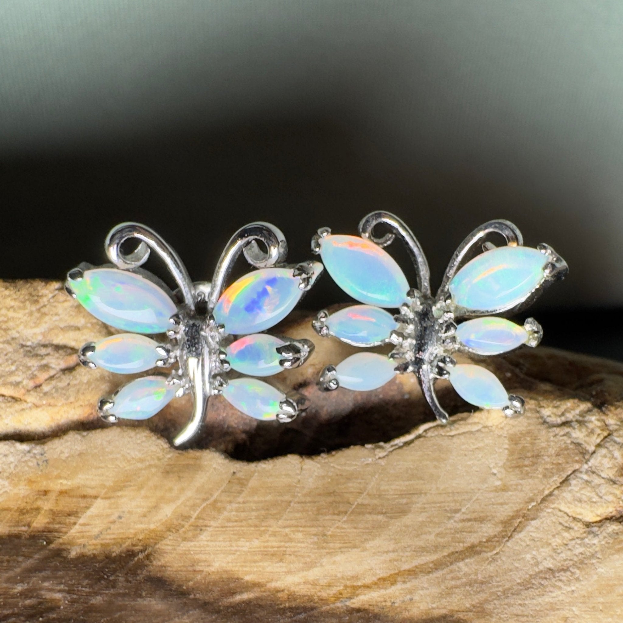 Breakaway Lightfall - 2.4ct Coober Pedy Opal 925 Silver Earrings