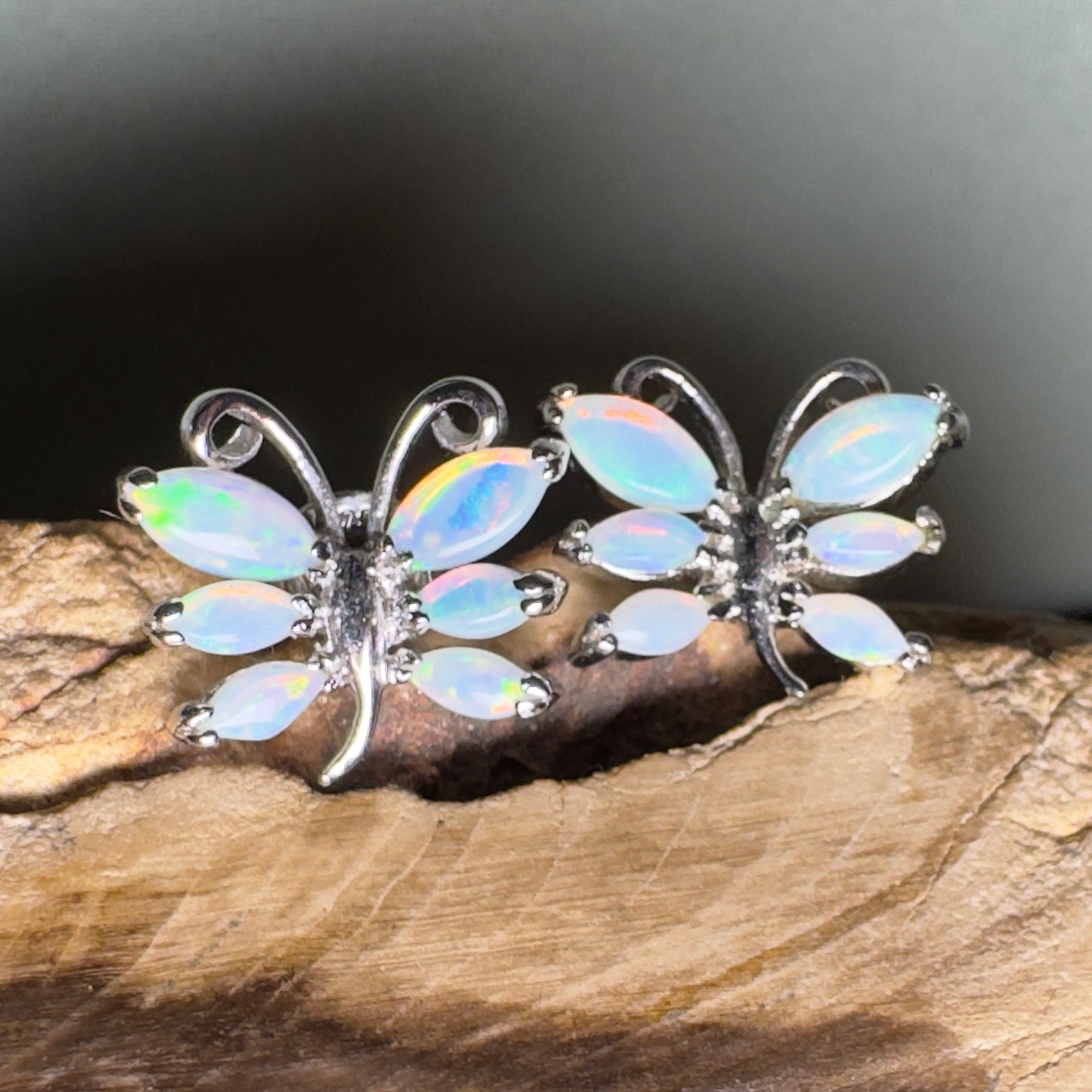 Breakaway Lightfall - 2.4ct Coober Pedy Opal 925 Silver Earrings