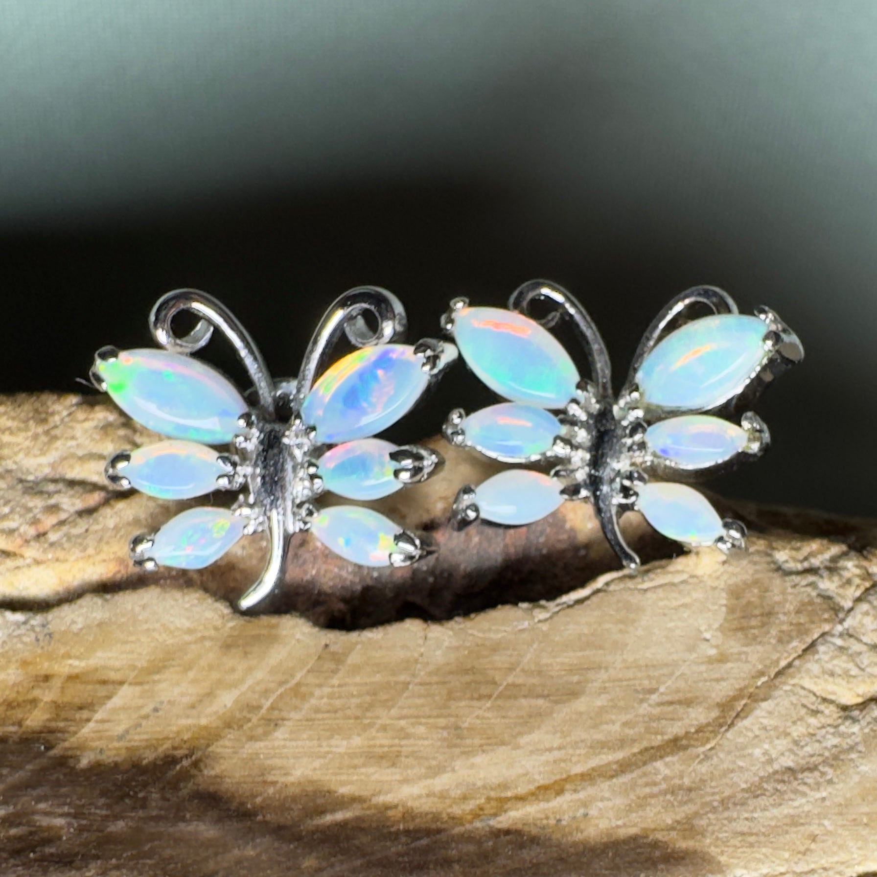 Breakaway Lightfall - 2.4ct Coober Pedy Opal 925 Silver Earrings