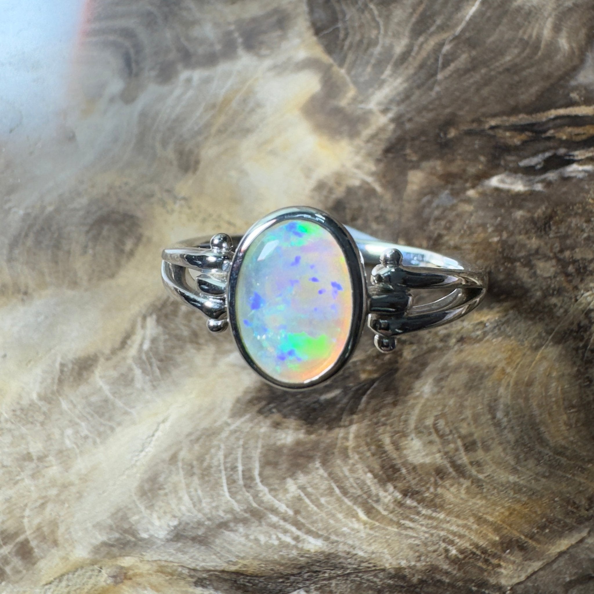 Breakaways Mirage ~ 0.76ct Solid Coober Pedy Opal 925 Silver Ring