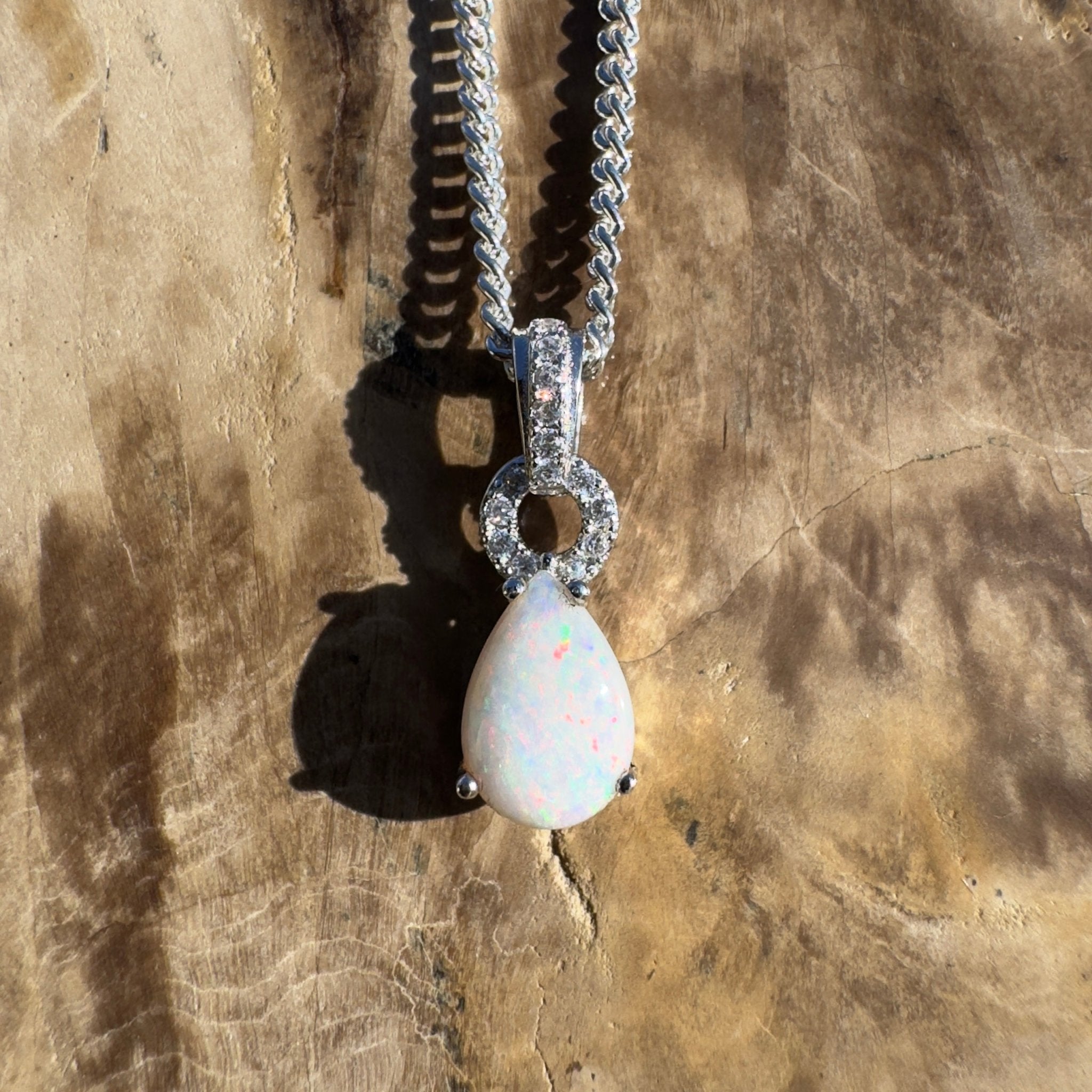 Breakaways Veil ~ 0.8ct Coober Pedy Opal 925 Silver Pendant