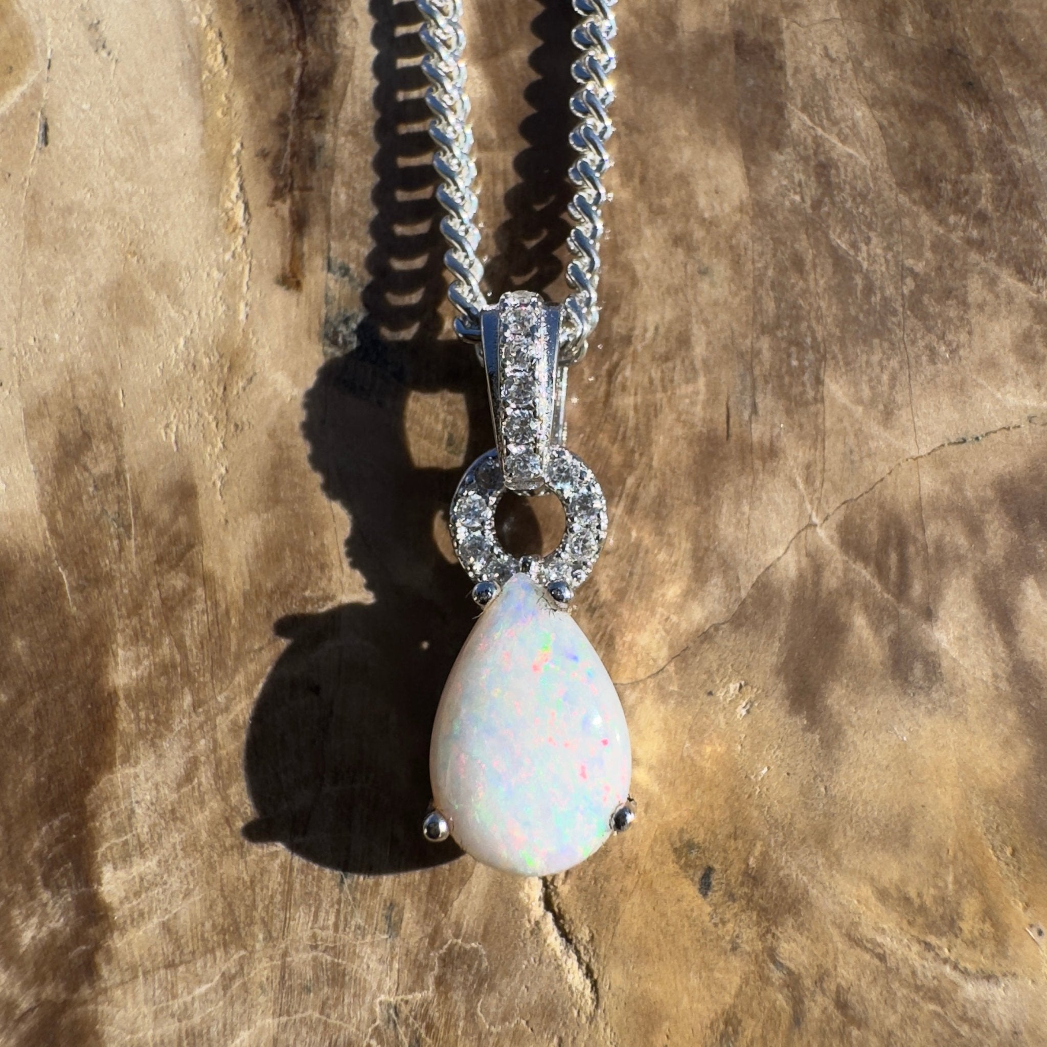 Breakaways Veil ~ 0.8ct Coober Pedy Opal 925 Silver Pendant