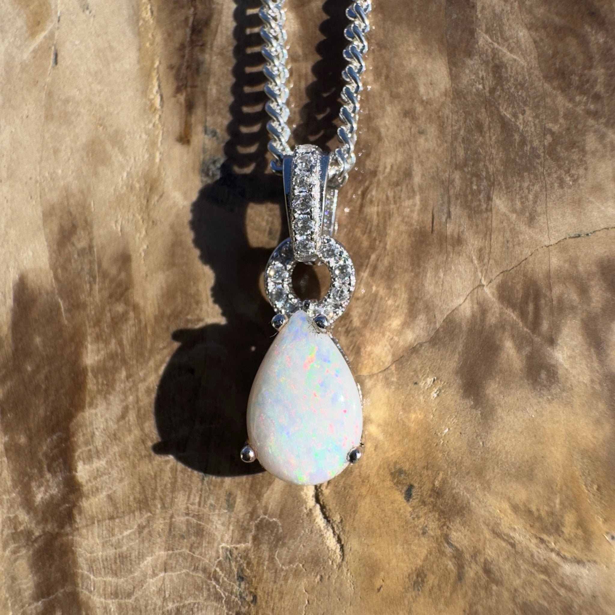 Breakaways Veil ~ 0.8ct Coober Pedy Opal 925 Silver Pendant