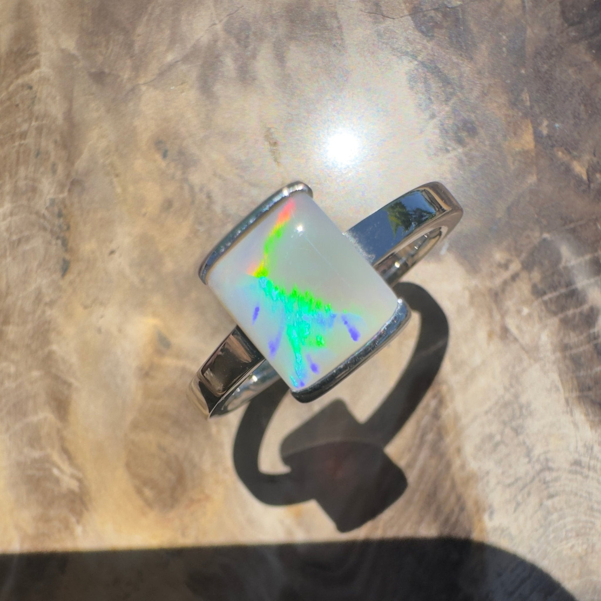 Broken Hill Aurora – 1ct Lightning Ridge Opal 925 Silver Ring