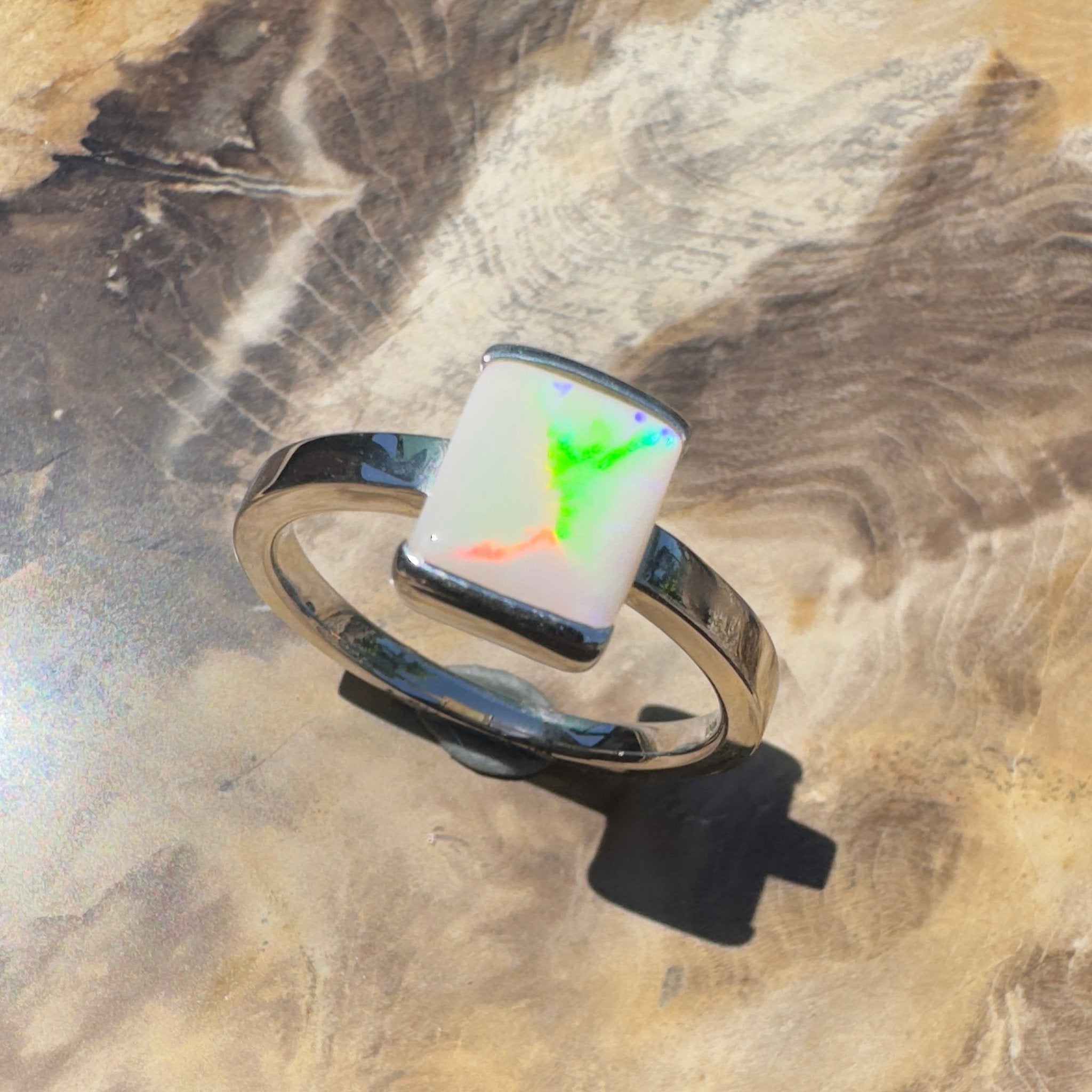 Broken Hill Aurora – 1ct Lightning Ridge Opal 925 Silver Ring