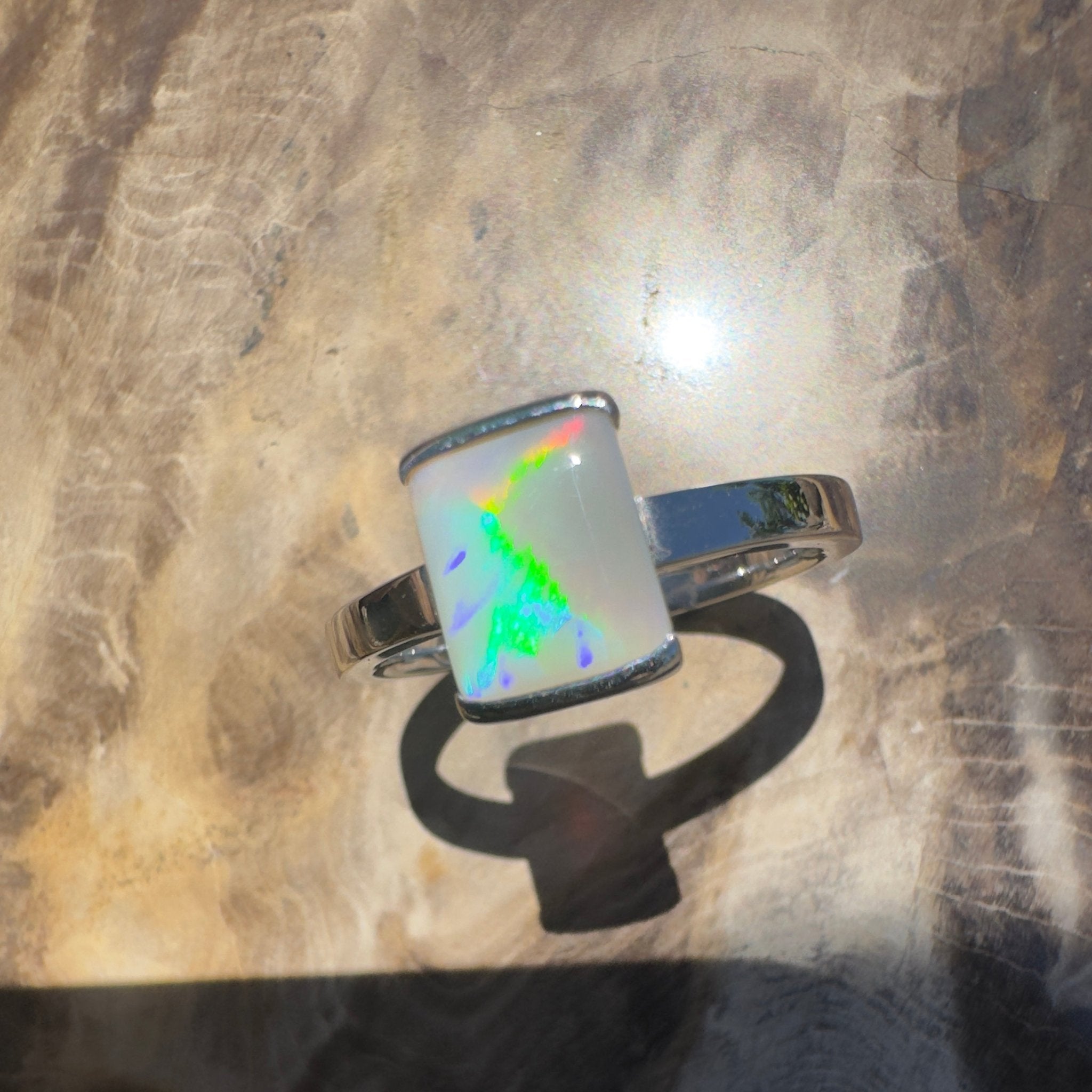 Broken Hill Aurora – 1ct Lightning Ridge Opal 925 Silver Ring