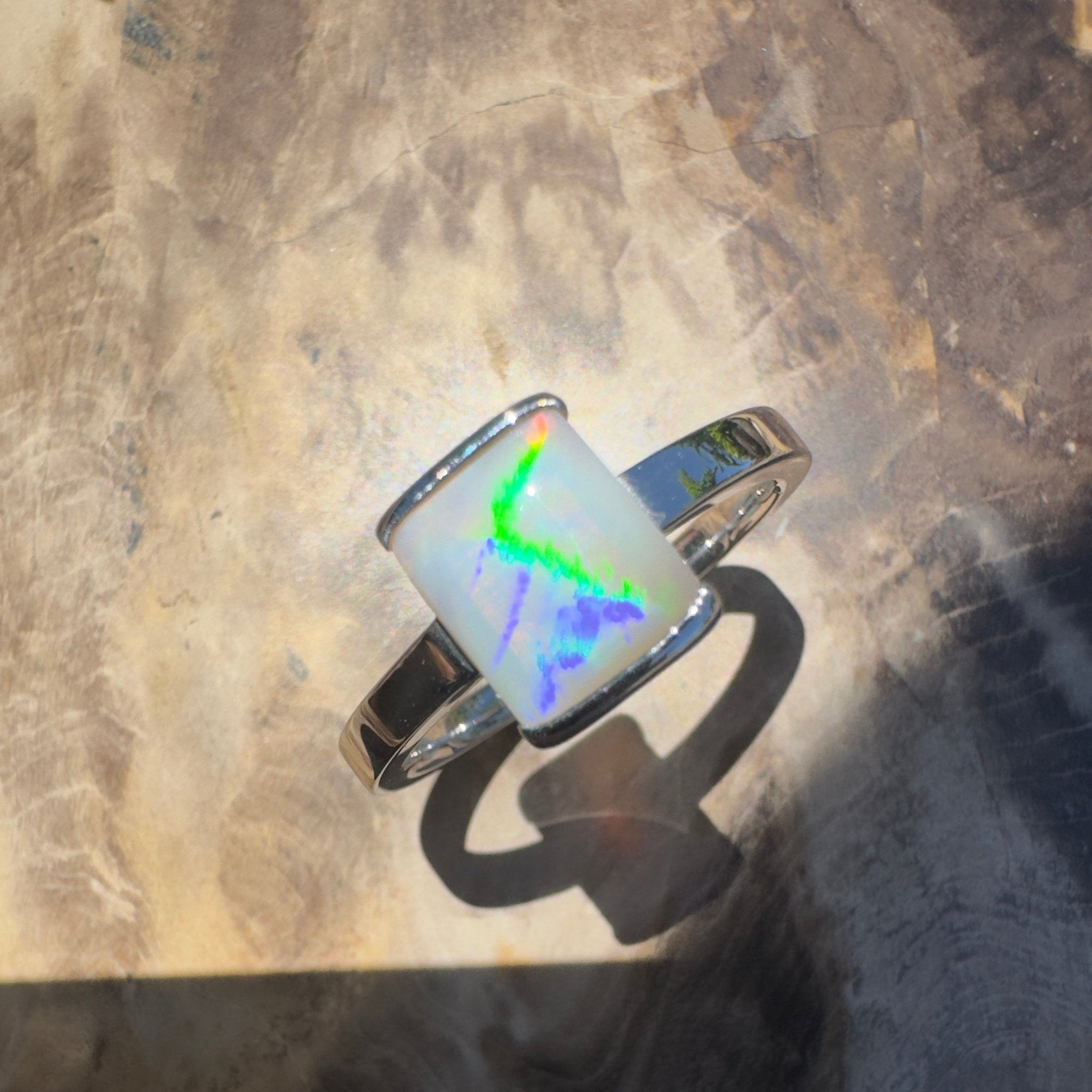 Broken Hill Aurora – 1ct Lightning Ridge Opal 925 Silver Ring