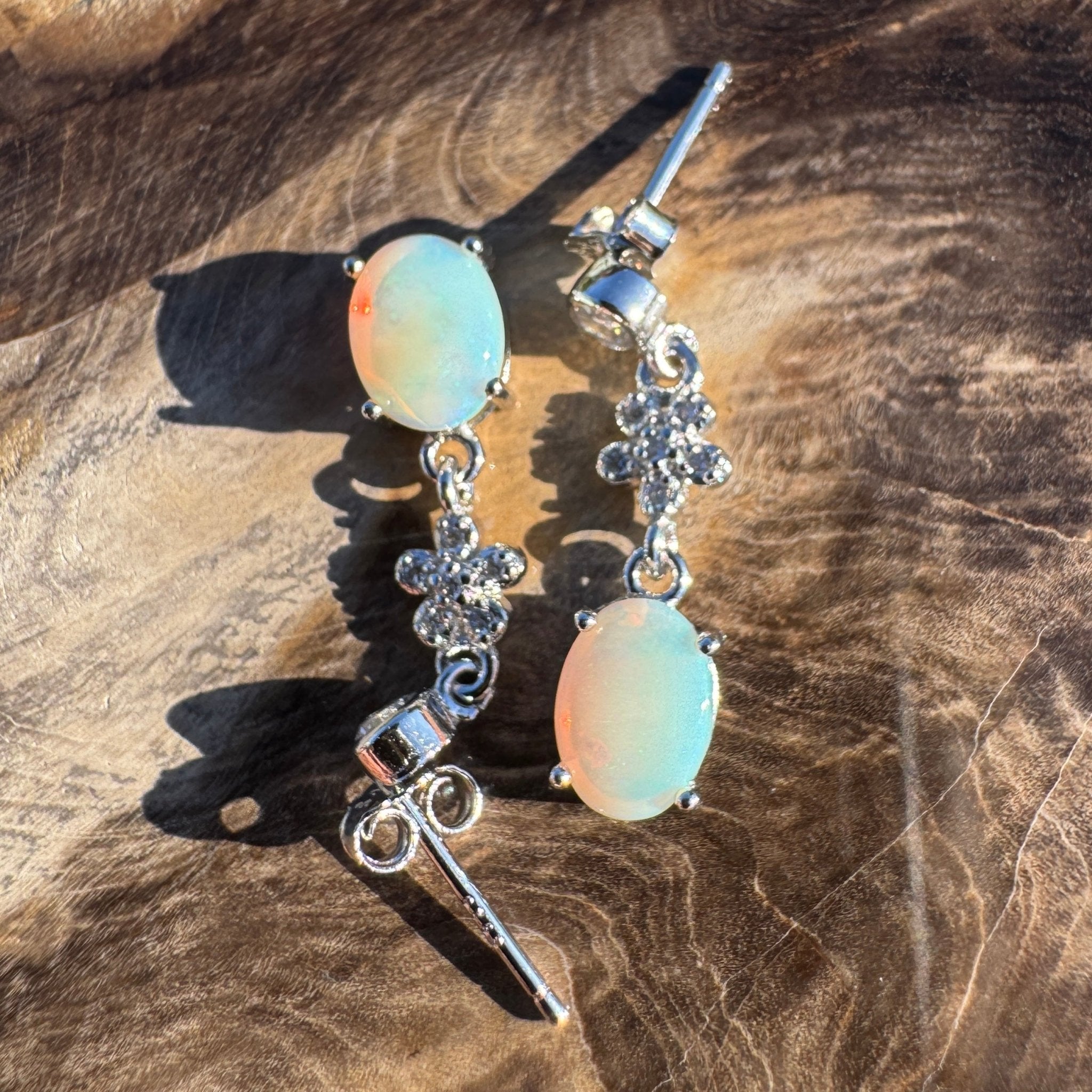 Broome Spirit - 1ct Lightning Ridge Opal 925 Silver Earrings