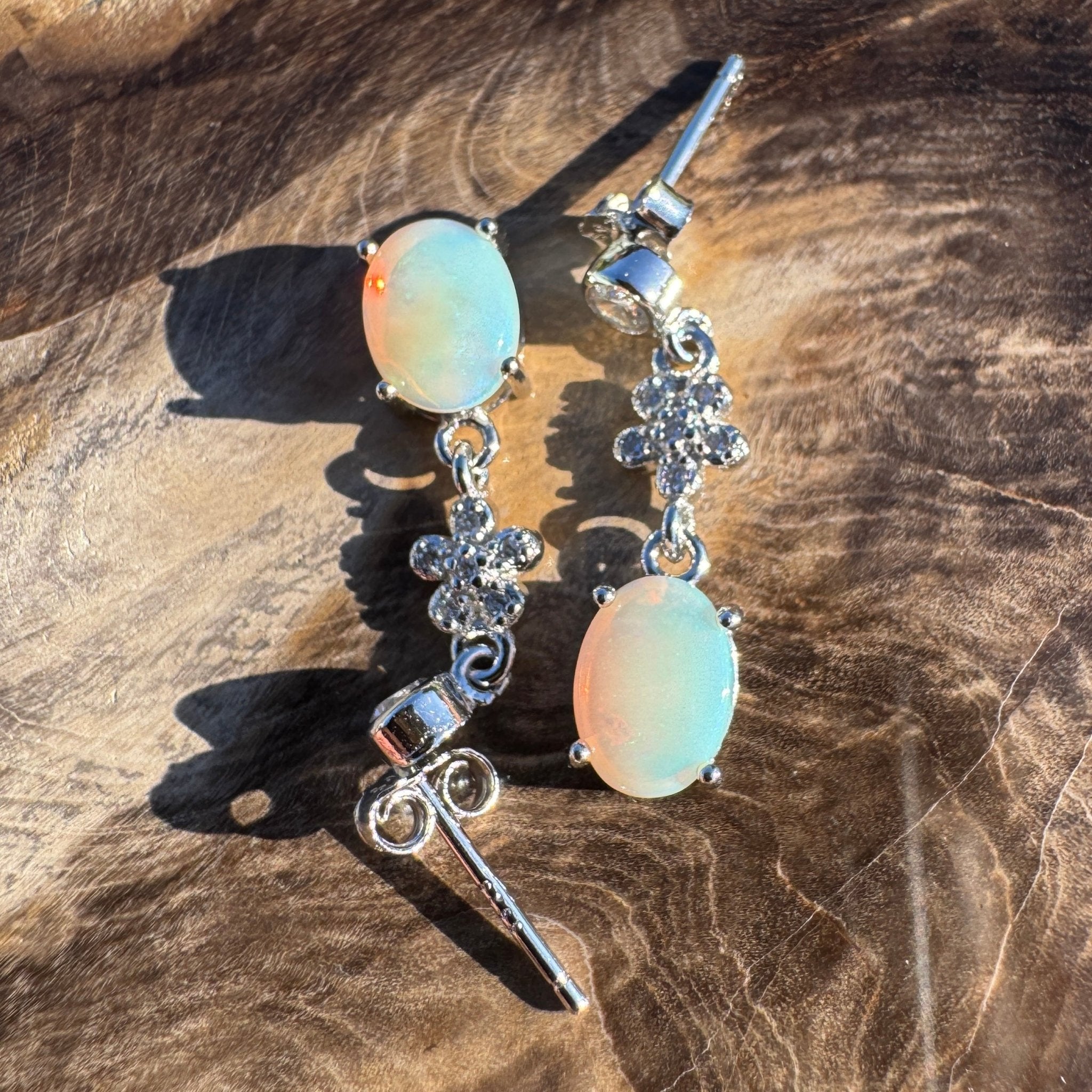 Broome Spirit - 1ct Lightning Ridge Opal 925 Silver Earrings