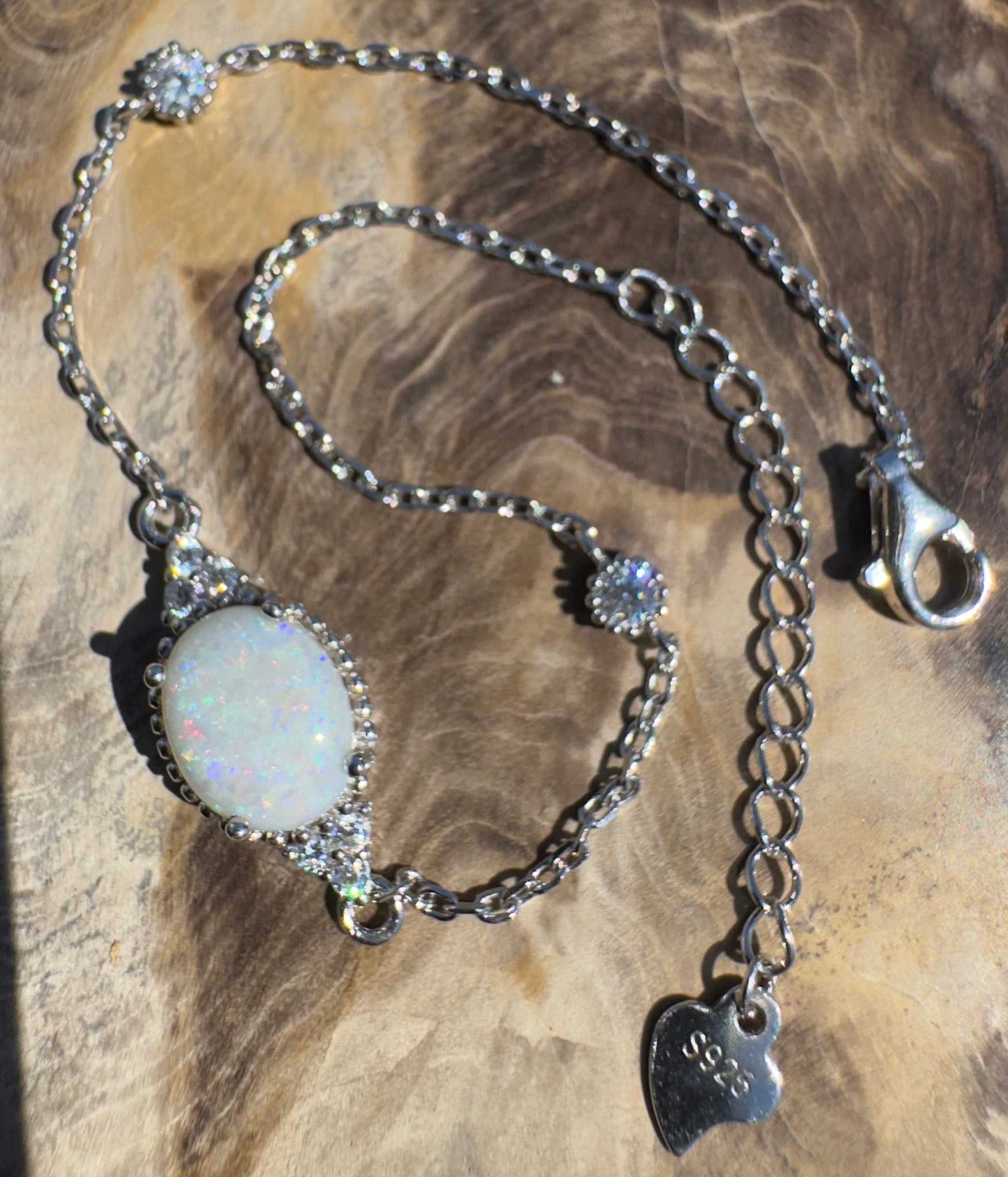 Bungle Bungle Curve - 0.8ct Coober Pedy Opal 925 Silver Bracelet