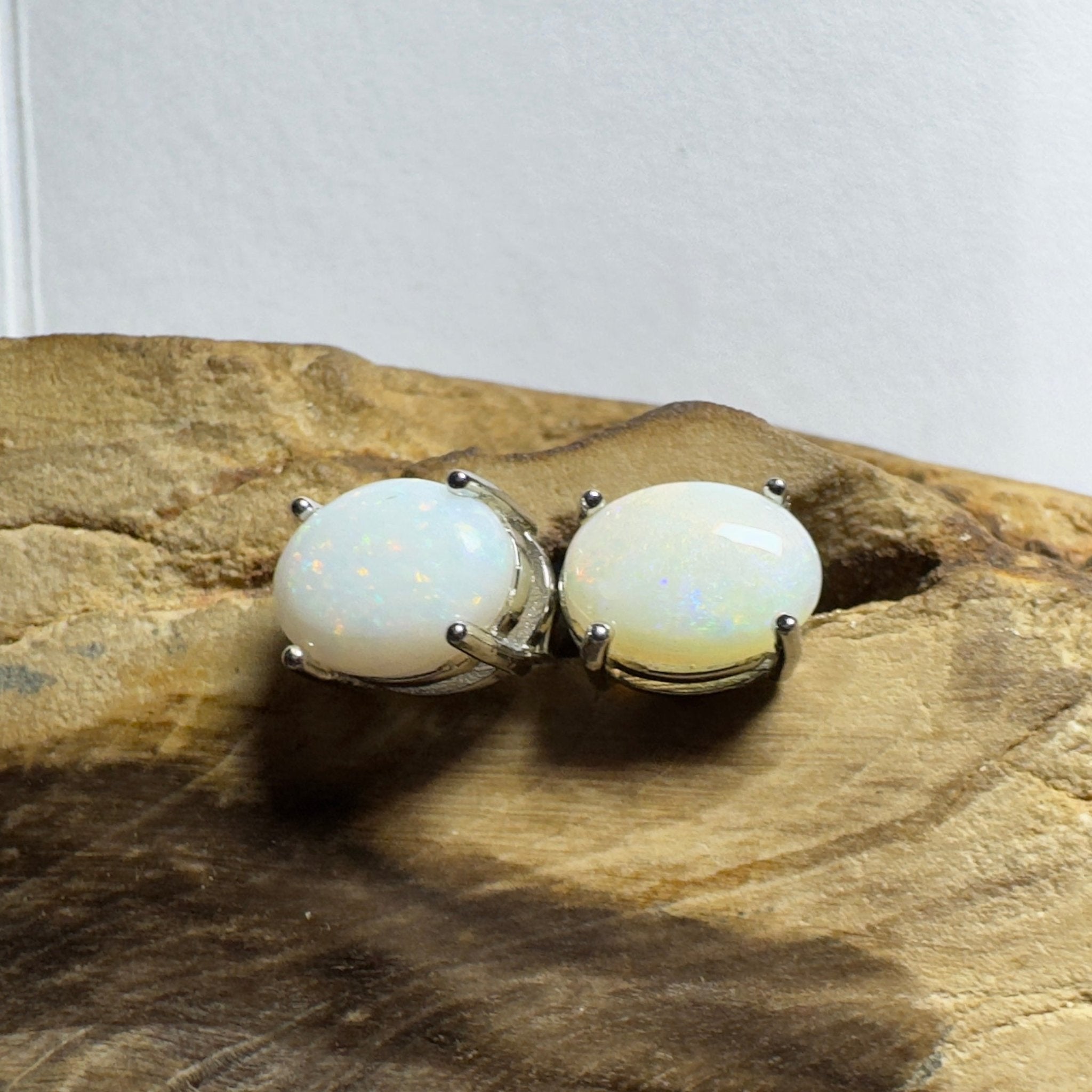 Bungle Bungle Shimmer ~ 1.6ct Coober Pedy Opal Sterling Silver Earrings