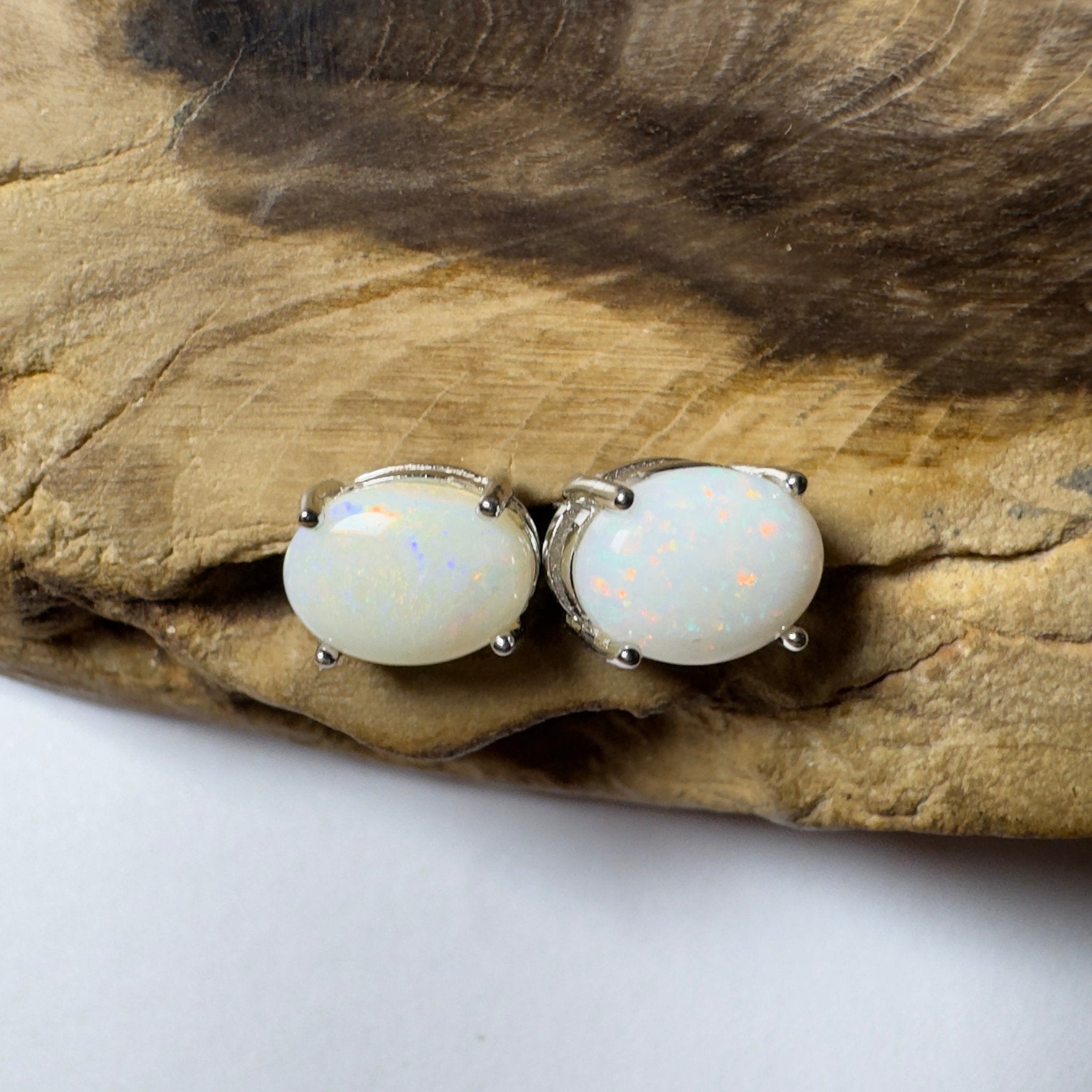 Bungle Bungle Shimmer ~ 1.6ct Coober Pedy Opal Sterling Silver Earrings