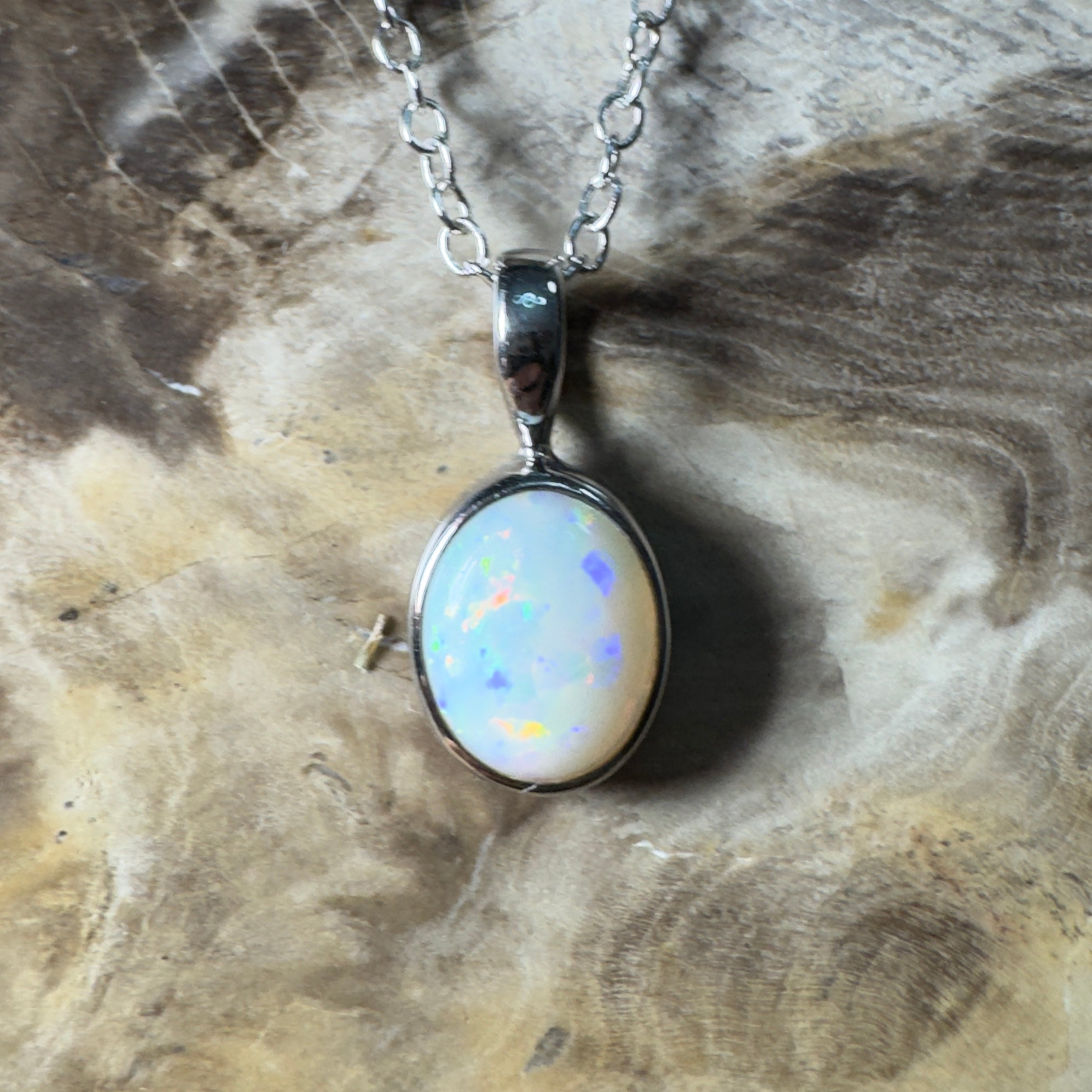Bungle Bungles Glow ~ 1.2ct Coober Pedy Opal 925 Silver Pendant