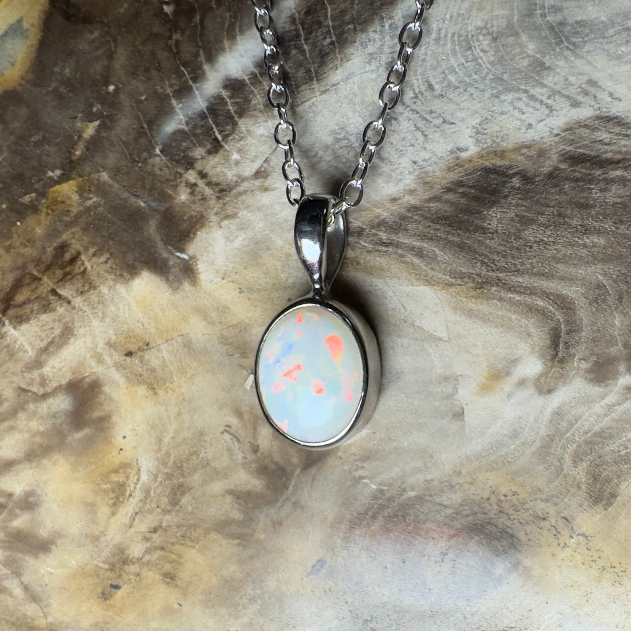 Bungle Bungles Glow ~ 1.2ct Coober Pedy Opal 925 Silver Pendant