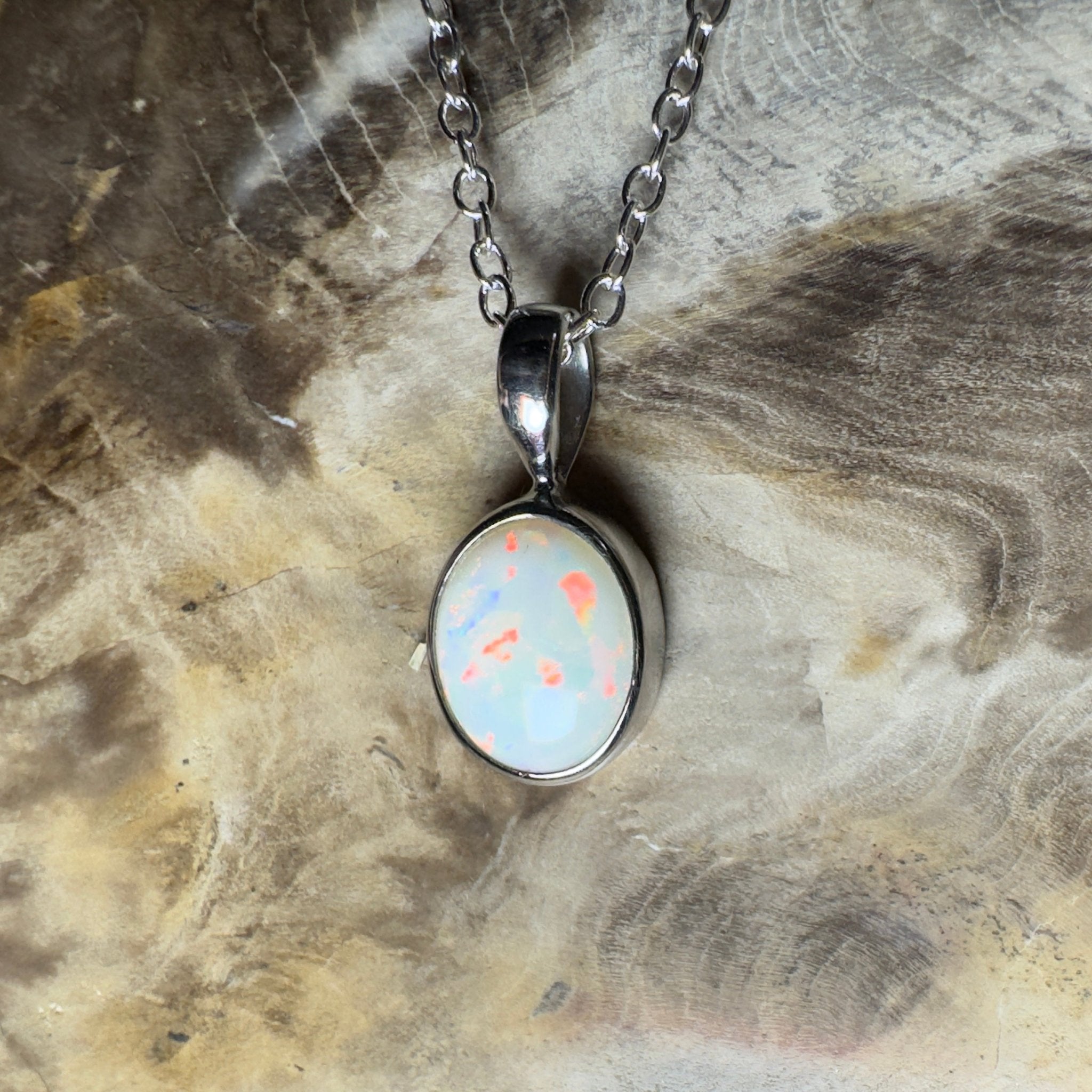 Bungle Bungles Glow ~ 1.2ct Coober Pedy Opal 925 Silver Pendant